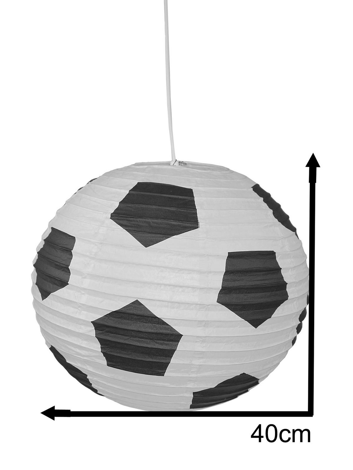 Niermann Pendelleuchte Fußball weiß schwarz Papier D: ca. 40 cm Pendelleuchte_Papierballon_Fußball - weiß/schwarz (40,00cm) - Niermann