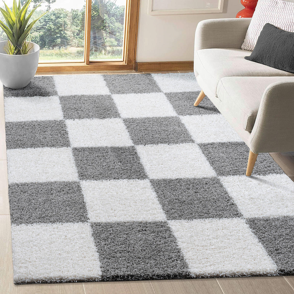 Sanat Hochflorteppich MILANO hellgrau B/L: ca. 60x110 cm MILANO - hellgrau (60,00/110,00cm) - Sanat