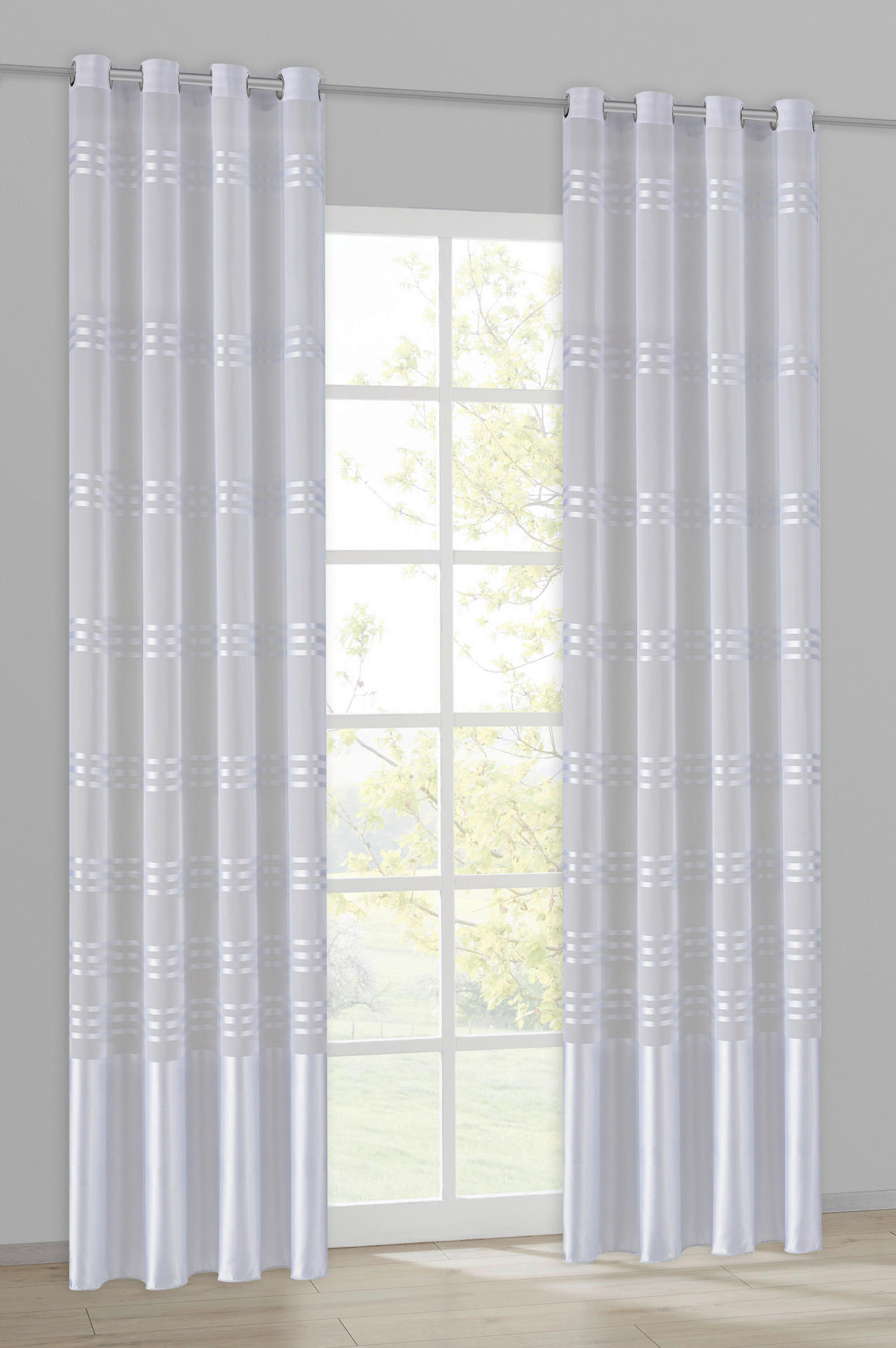 POCOline Ösenvorhang Chicago weiß B/L: ca. 150x245 cm Chicago - weiß (150,00/245,00cm) - POCOline