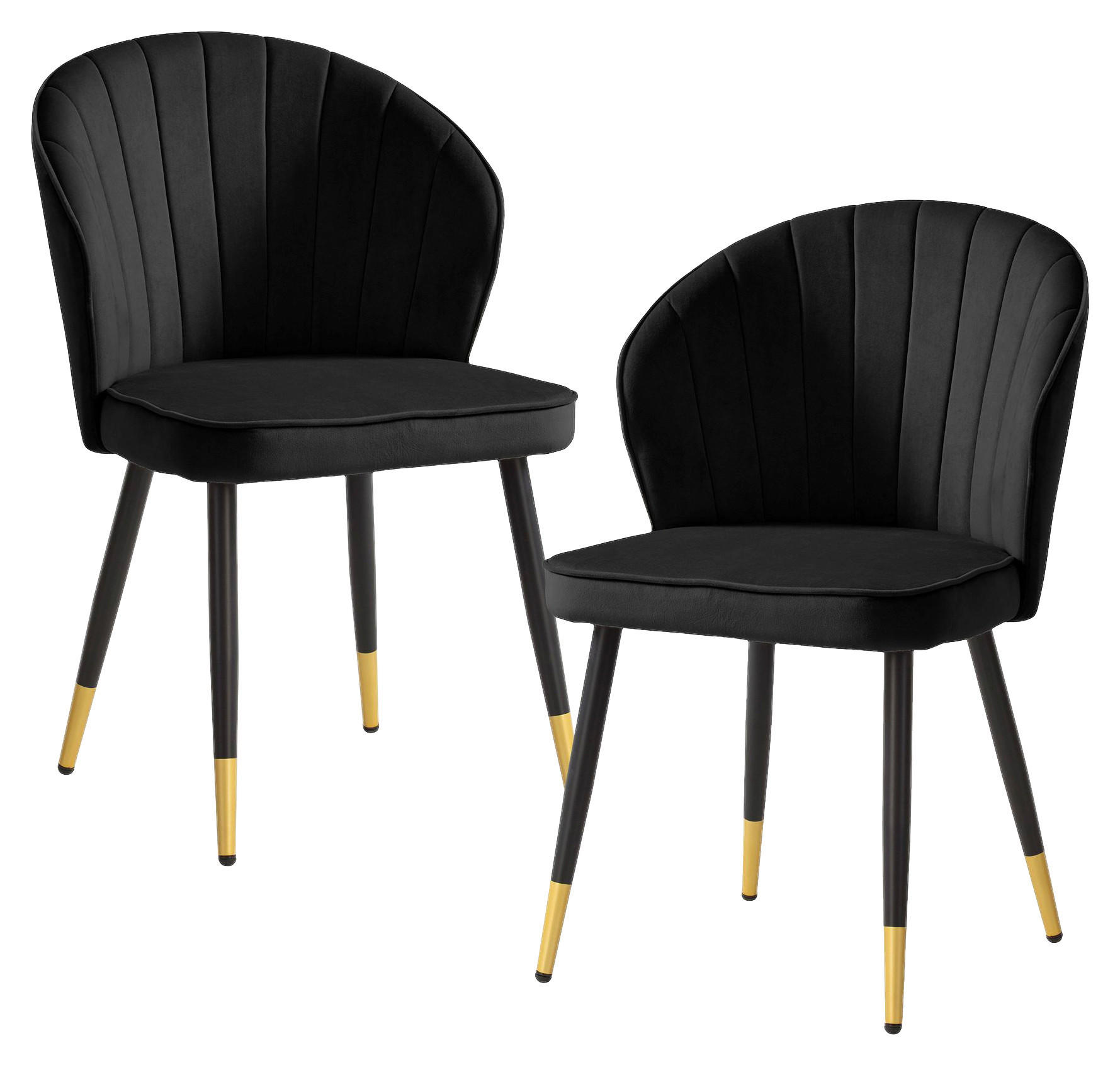 Stuhl 2er Set schwarz Polyester B/H/T: ca. 55x83x53 cm 2er Set - schwarz (55,00/83,00/53,00cm) - Wohnling