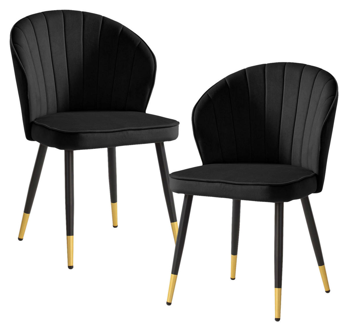Stuhl 2er Set schwarz Polyester B/H/T: ca. 55x83x53 cm 2er Set - schwarz (55,00/83,00/53,00cm) - Wohnling
