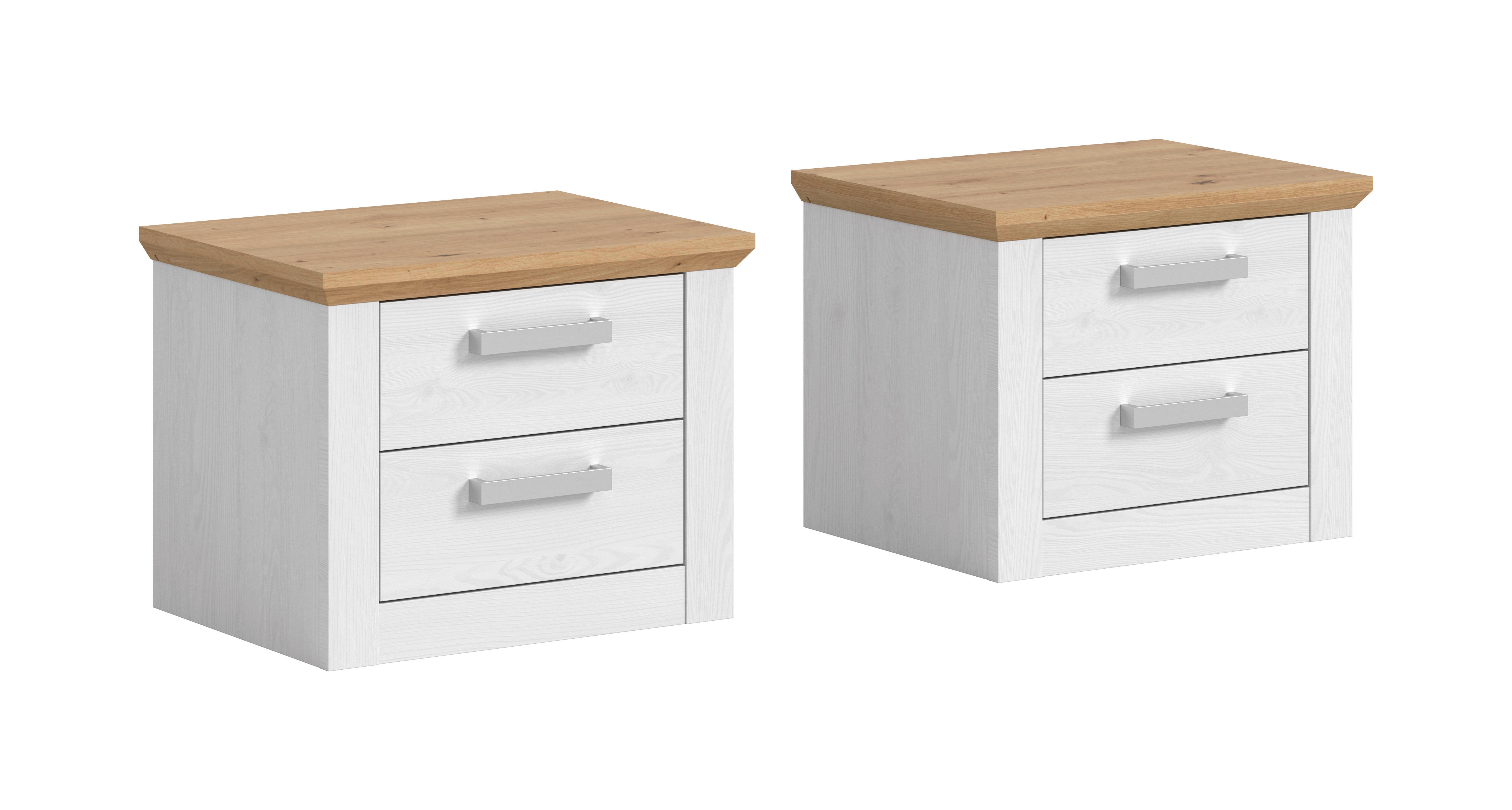 Nachtkonsolen VERONA Sibiu Lärche Nachbildung Eiche Artisan Nachbildung B/H/T: ca. 56x43x39 cm VERONA - Eiche (56,00/43,00/39,00cm) - xonox.home