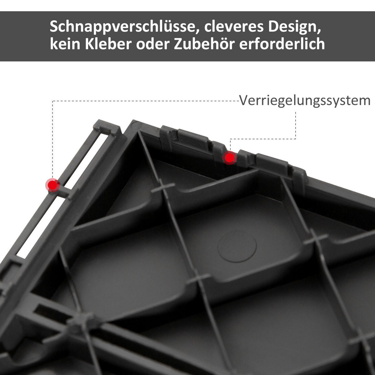Outsunny Terrassenfliese schwarz B/L: ca. 30x30 cm Terrassenfliese - schwarz (30,00/30,00/2,00cm) - Outsunny