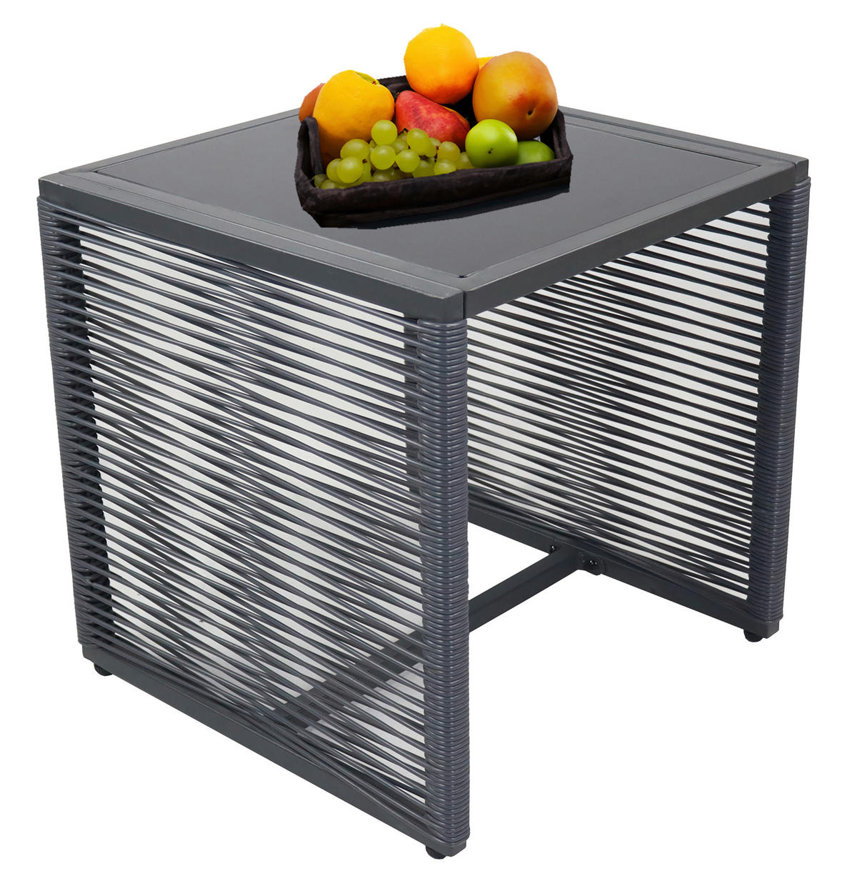 VCM Gartensitzgruppe Fidola schwarz Polyrattangeflecht B/H/L: ca. 53x86x53 cm Fidola - schwarz (53,00/53,00/86,00cm) - VCM