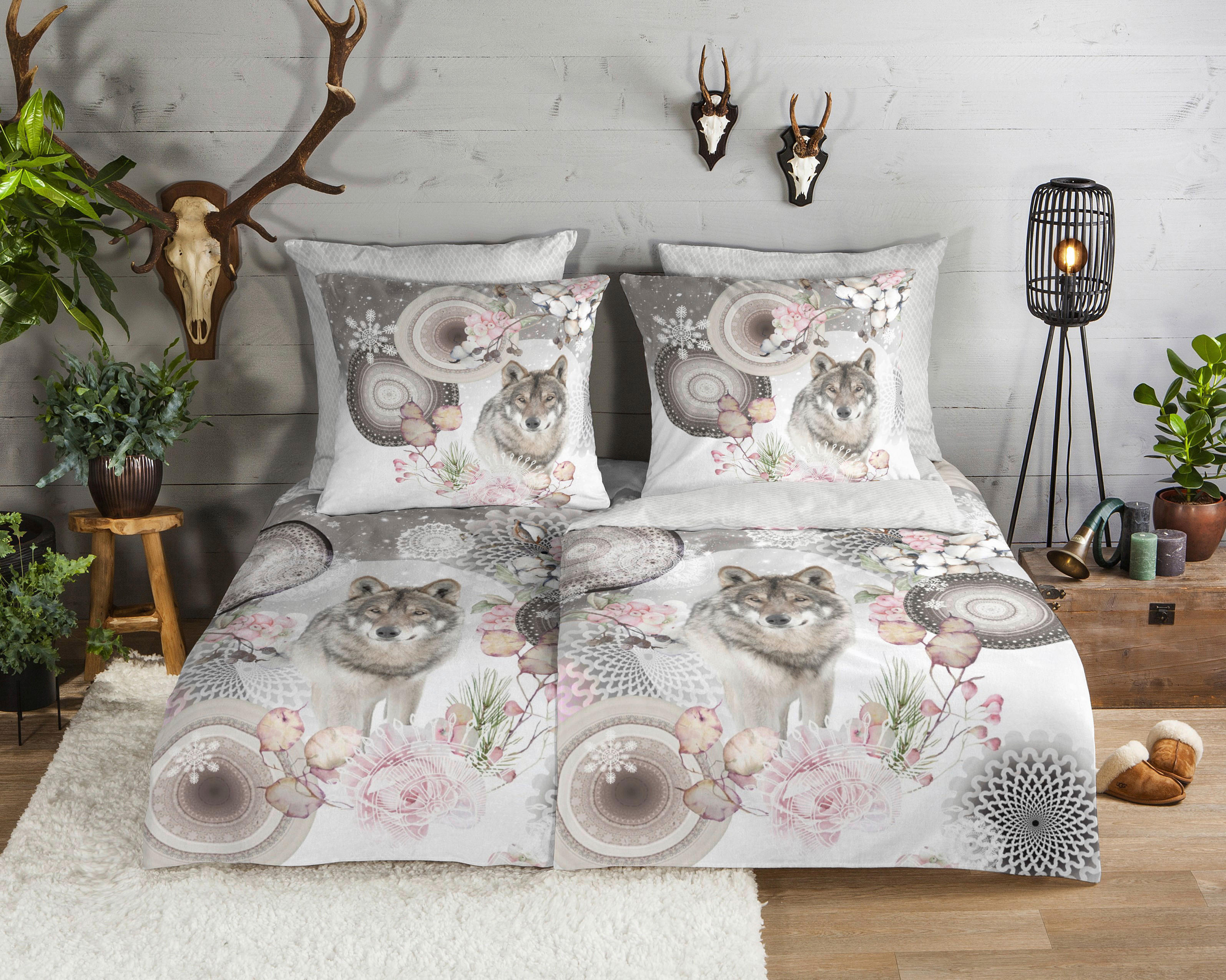 Thumbnail - Baumwoll Bettwäsche Isaci Flanell grau Baumwolle B/L: ca. 135x200 cm