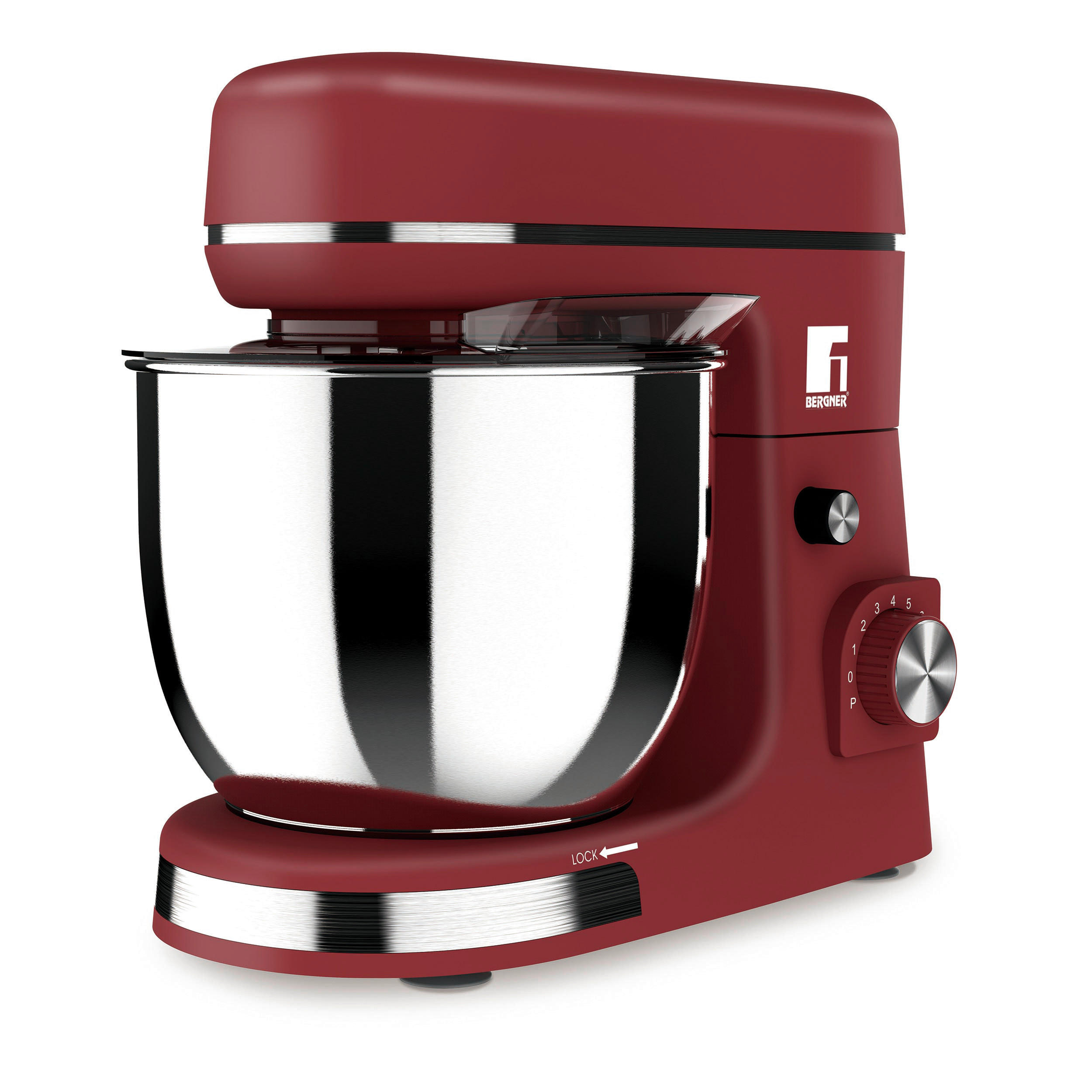 BERGNER Küchenmaschine rot silber Edelstahl B/H/L: ca. 23x34,5x38,5 cm MAROON - rot/silber (38,50/23,00/34,50cm) - BERGNER