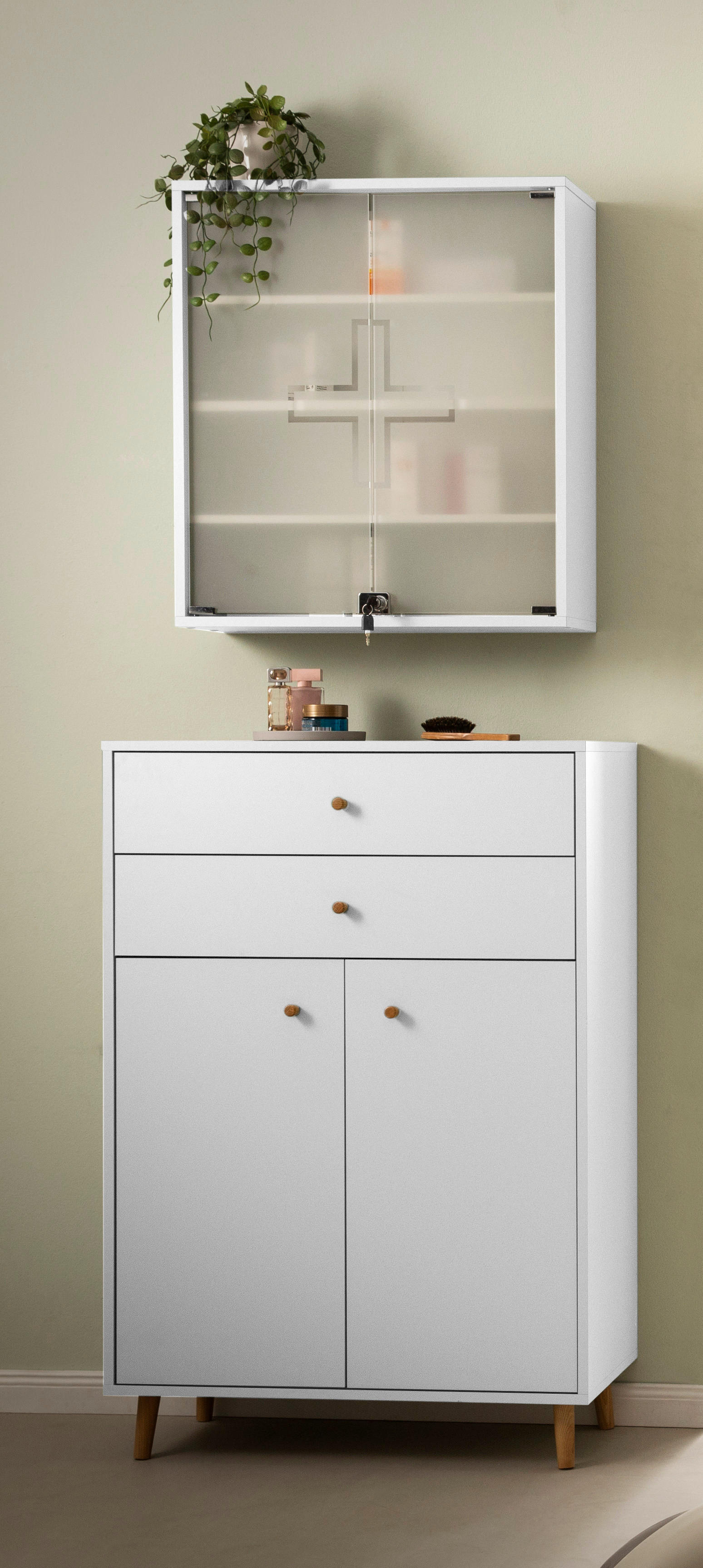 Medizinschrank Bjarne weiß matt B/H/T: ca. 64,2x74,1x19,6 cm Bjarne - weiß (64,20/74,10/19,60cm) - Schildmeyer