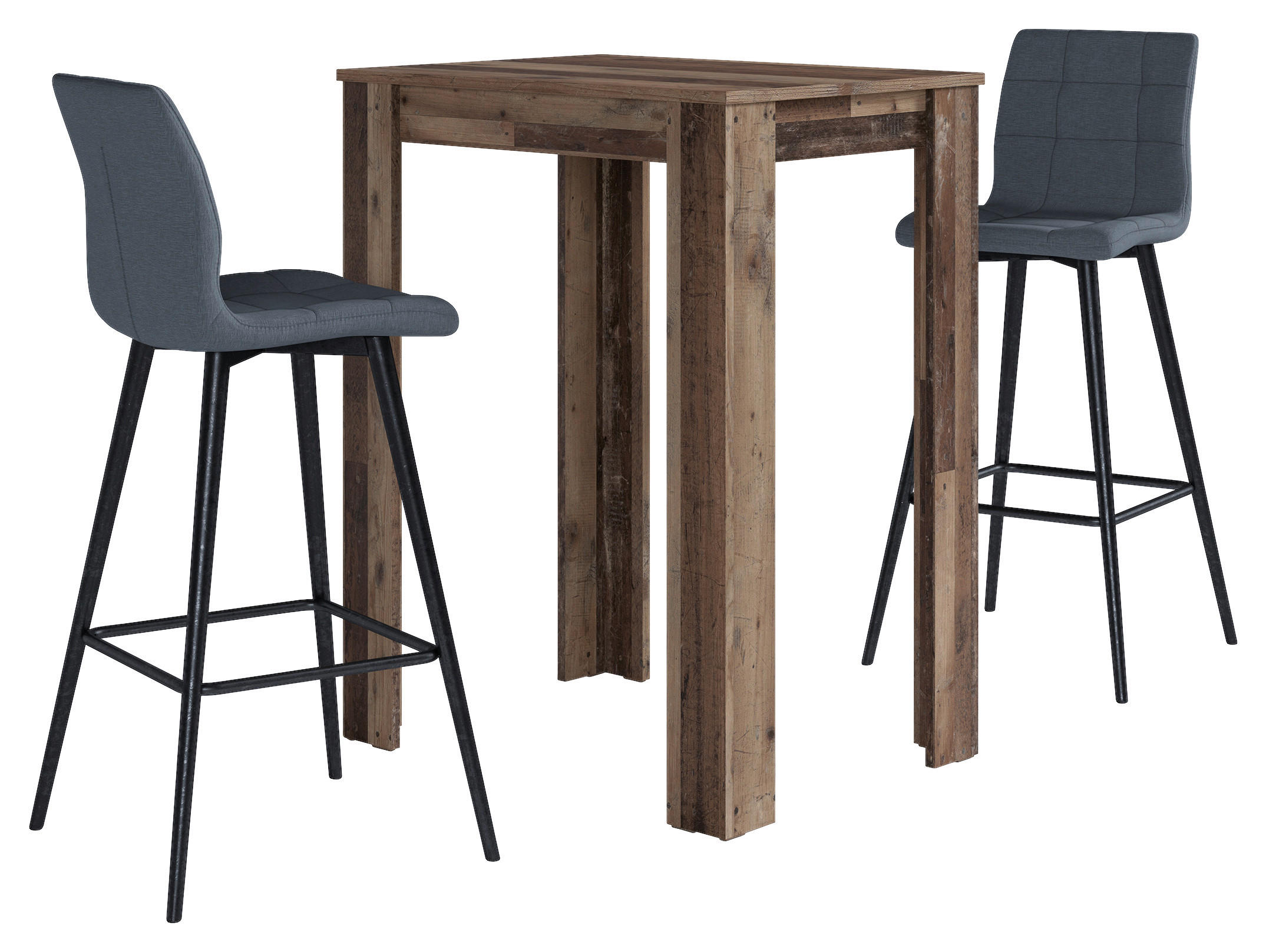 Barhocker SIMONE  2er-Set anthrazit schwarz Webstoff Metall B/H/T: ca. 42x103x51 cm SIMONE  2er-Set - schwarz/anthrazit (42,00/103,00/51,00cm) - byLIVING
