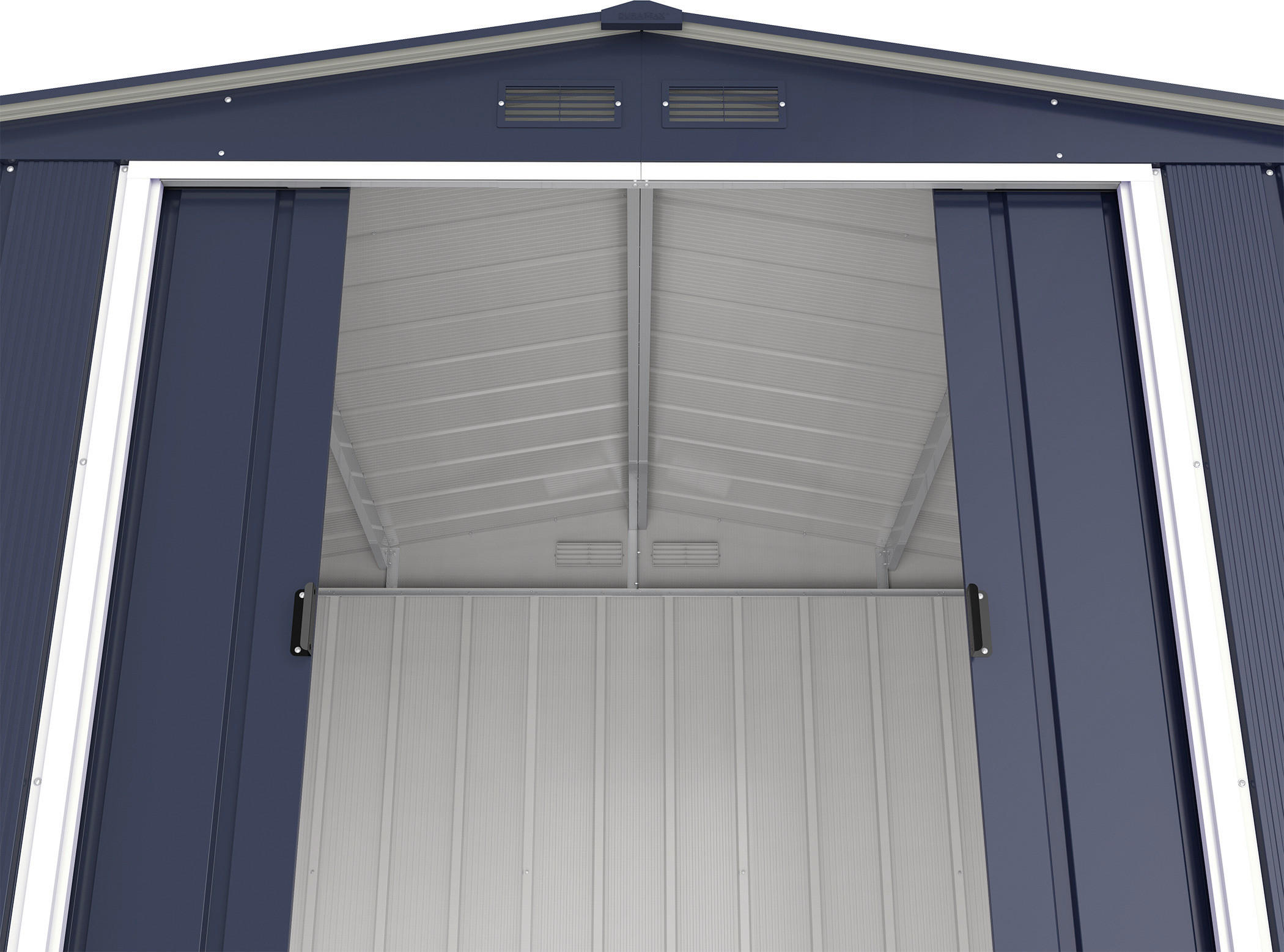 VCM Gerätehaus anthrazit Metall B/H/L: ca. 322x196x234 cm Gerätehaus mit Schiebetür - anthrazit (234,00/322,00/196,00cm) - VCM