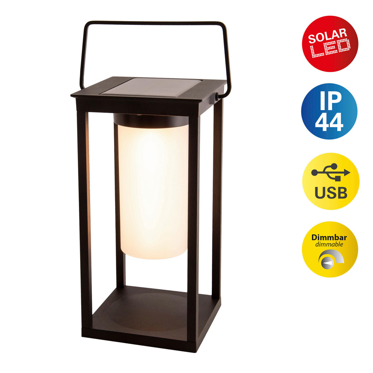 LED-Sockelleuchte 3180922 schwarz Aluminium Kunststoff B/H/L: ca. 14,5x28x14,5 cm LED Camping-/Sockelleuchte h: 28cm - schwarz (14,50/14,50/28,00cm) - Näve Leuchten