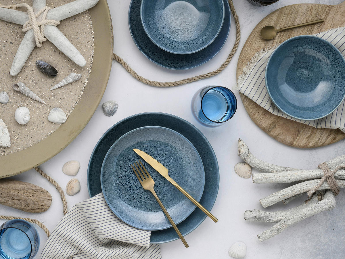 CreaTable Tafelservice Reactive BLUE petrol Keramik Reactive BLUE - petrol - CreaTable