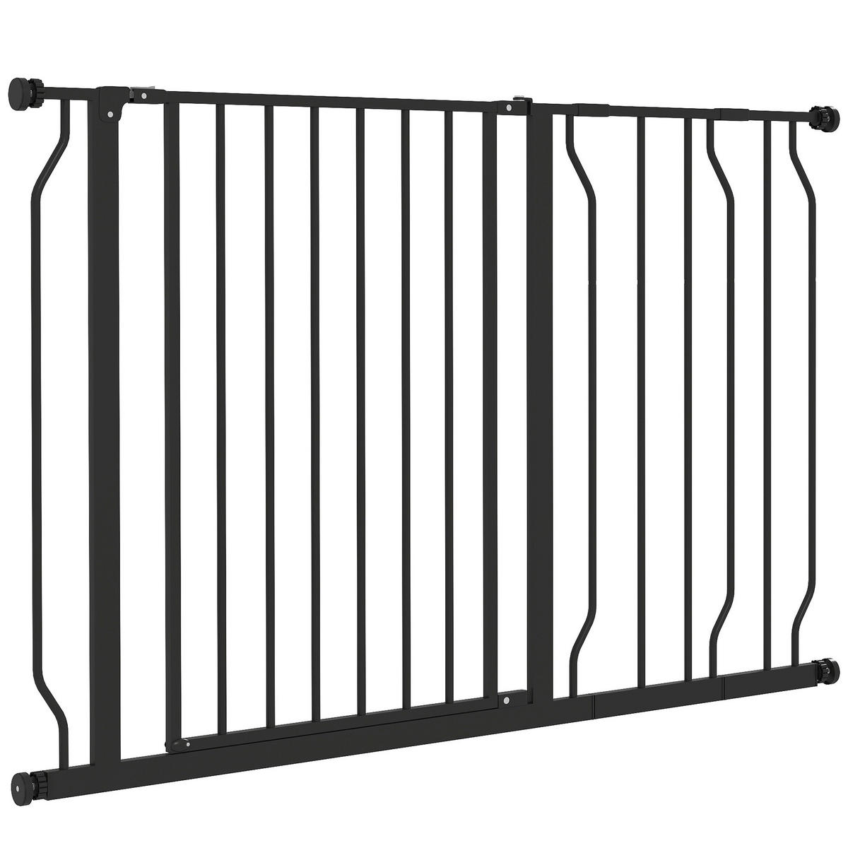 PawHut Schutzgitter schwarz Stahl B/H/L: ca. 4x76x115 cm Schutzgitter - schwarz (115,00/4,00/76,00cm) - PawHut