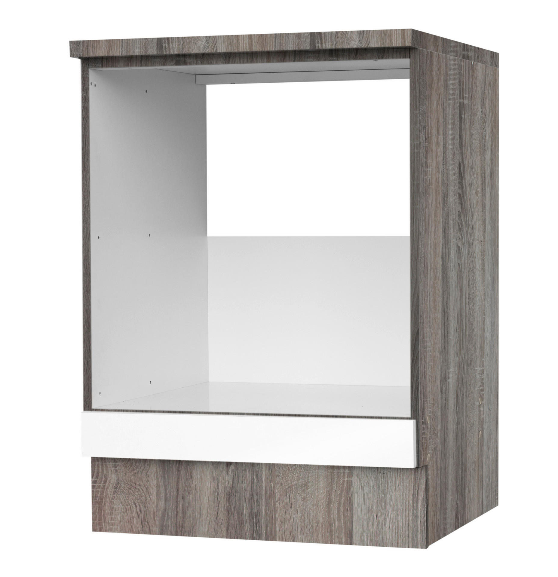 Herdumbauschrank weiß Hochglanz B/H/T: ca. 60x82x57 cm Judith_Herdumbauschrank_60cm - weiß/silber (60,00/82,00/57,00cm)