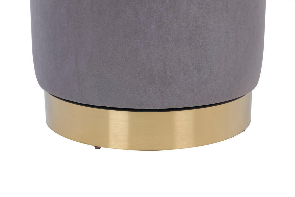 Hocker Viktor 100 grau Samt H/D: ca. 68x52 cm Viktor 100 - grau (52,00/68,00cm) - 360 Living