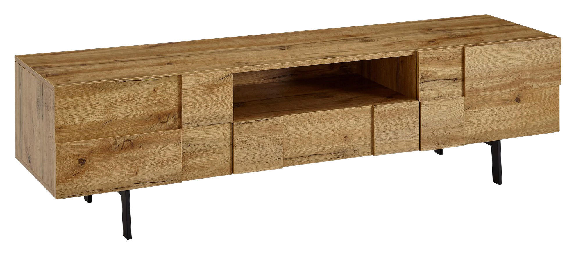 Lowboard Eiche Nachbildung B/H/T: ca. 160x46x43 cm Lowboard - Eiche (160,00/46,00/43,00cm) - Wohnling