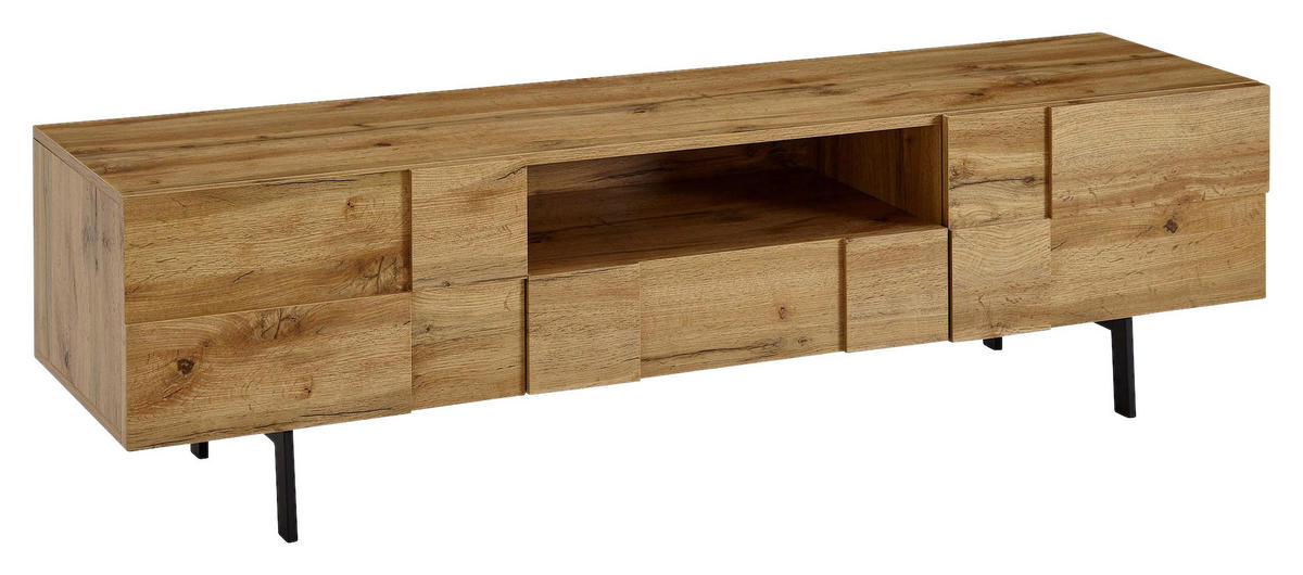 Lowboard Eiche Nachbildung B/H/T: ca. 160x46x43 cm Lowboard - Eiche (160,00/46,00/43,00cm) - Wohnling