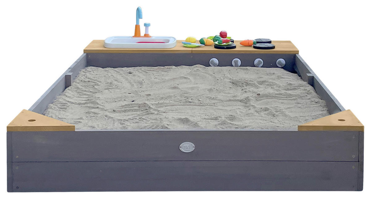AXI Sandkasten Kelly grau B/H/L: ca. 115x22x180 cm Kelly - braun/grau (180,00/115,00/22,00cm) - AXI
