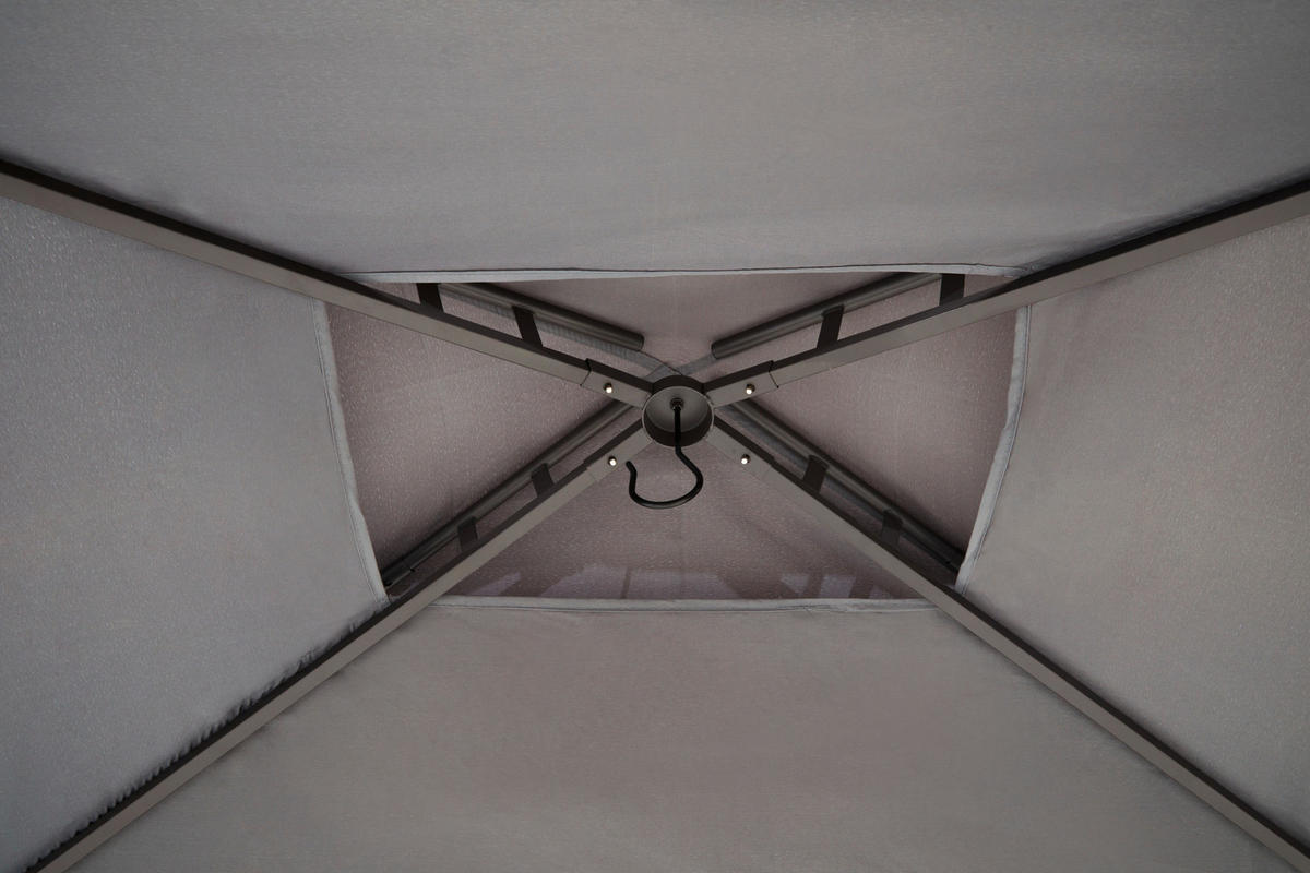 Grasekamp Grillpavillon BBQ grau Polyester B/H/L: ca. 152x250x244 cm BBQ - anthrazit/grau (244,00/152,00/250,00cm) - Grasekamp