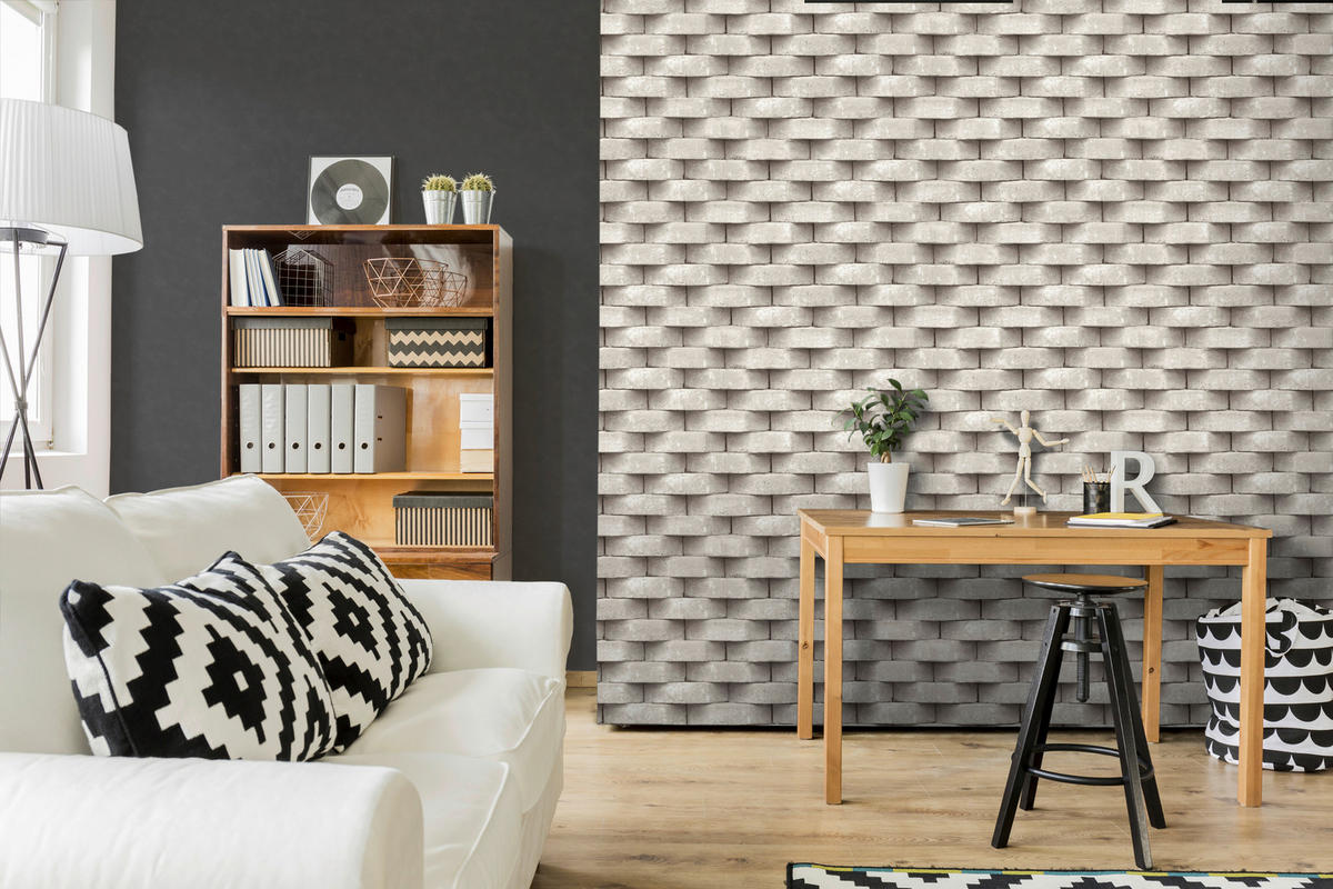 Vliestapete Steinoptik beige grau B/L: ca. 53x1005 cm Vliestapete_L57117 - beige/grau (53,00/1005,00cm)