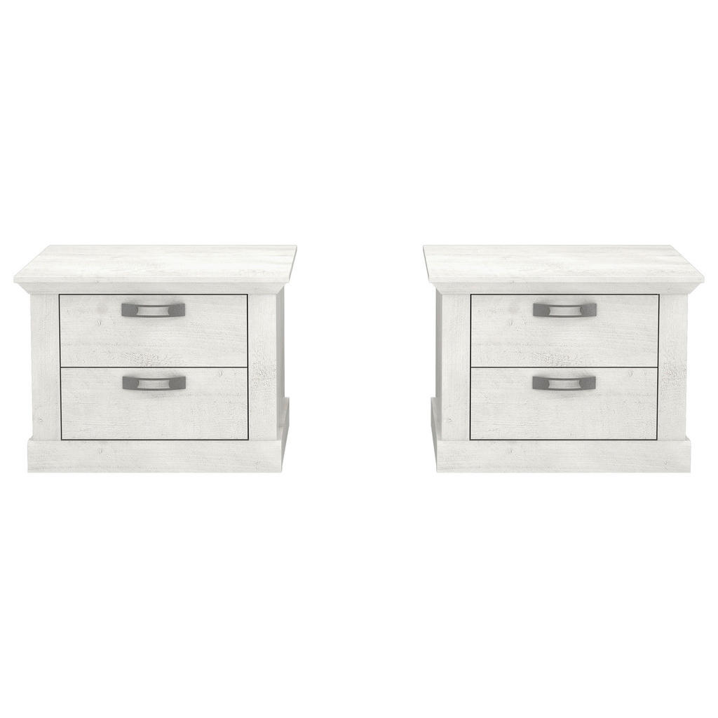 Thumbnail - Nachtkonsole weiß Pinie Nachbildung B/H/T: ca. 65,5x47,8x44,9 cm