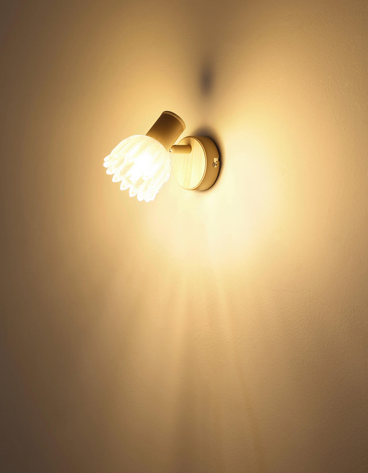 GLOBO Strahler sand Glas Metall B/H/L: ca. 10,5x11x14 cm E14 1 Brennstellen Strahler-Planta - sand (14,00/10,50/11,00cm) - GLOBO