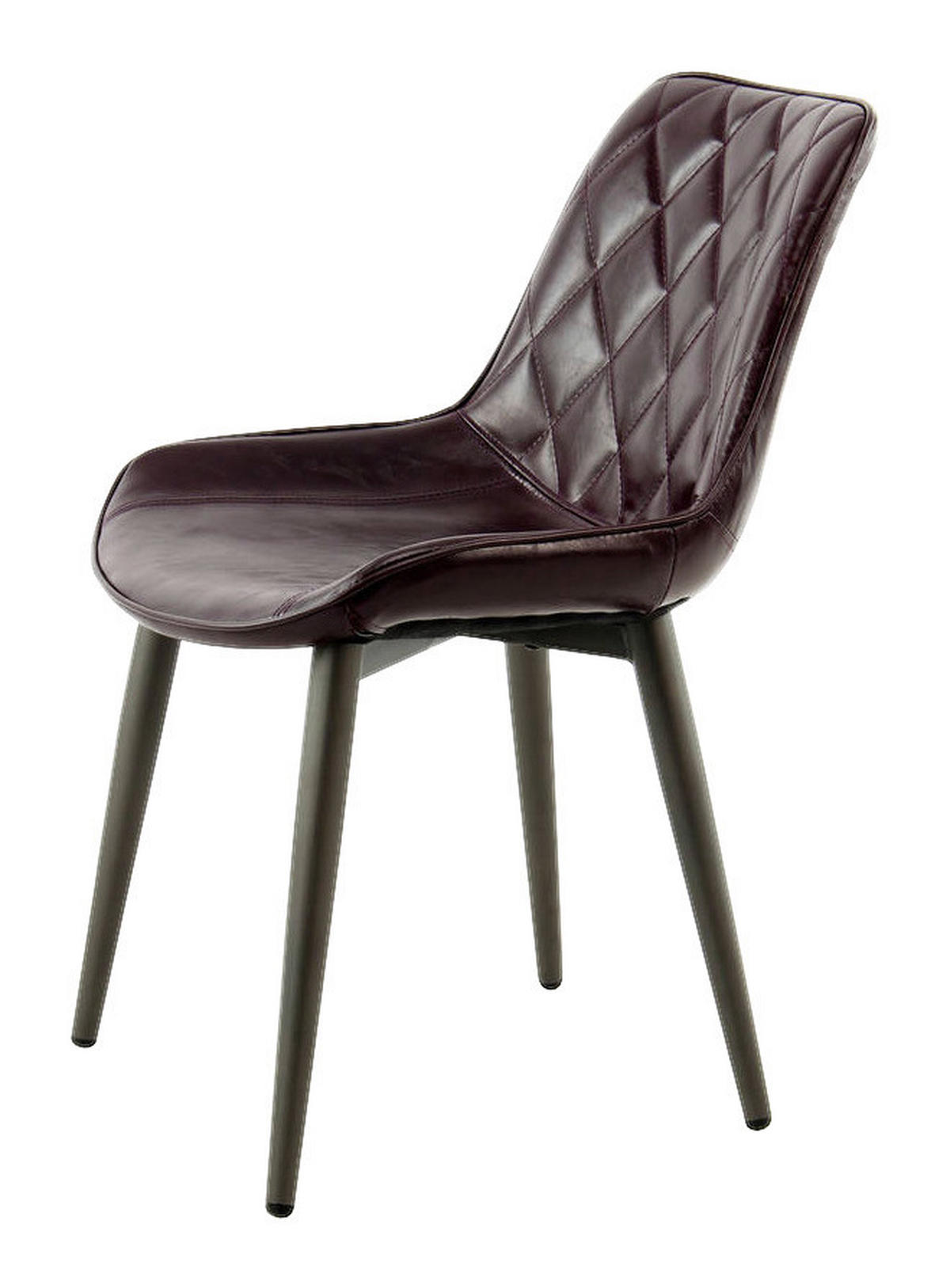 Stuhl Cecil 100 2er violett Kunstleder B/H/T: ca. 51x80x57 cm Cecil 100 2er - schwarz/violett (51,00/80,00/57,00cm) - 360 Living