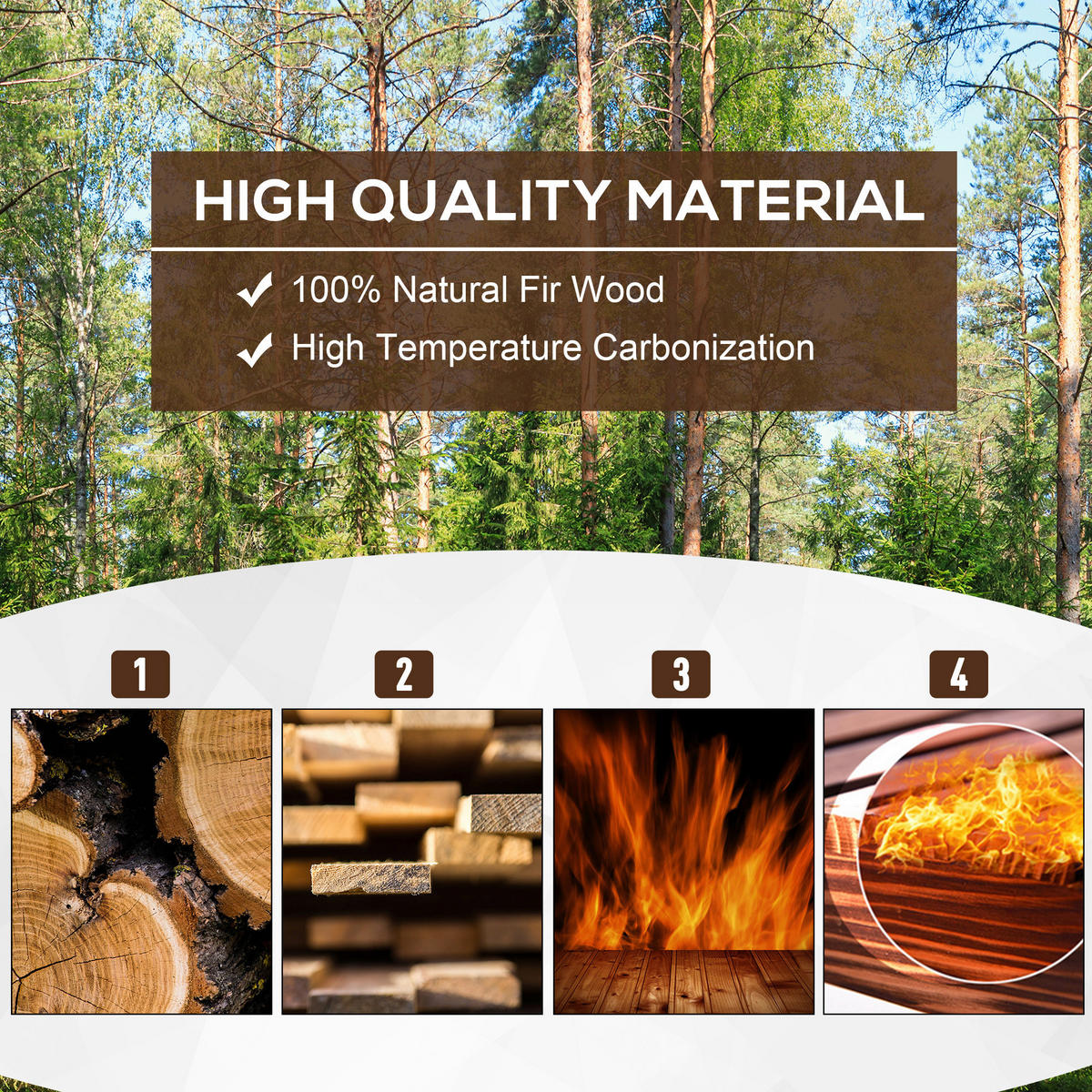 Outsunny Hochbeet mit Holzplatte natur Holz B/H/L: ca. 40x40x120 cm Hochbeet 845-108 - natur (120,00/40,00/40,00cm) - Outsunny