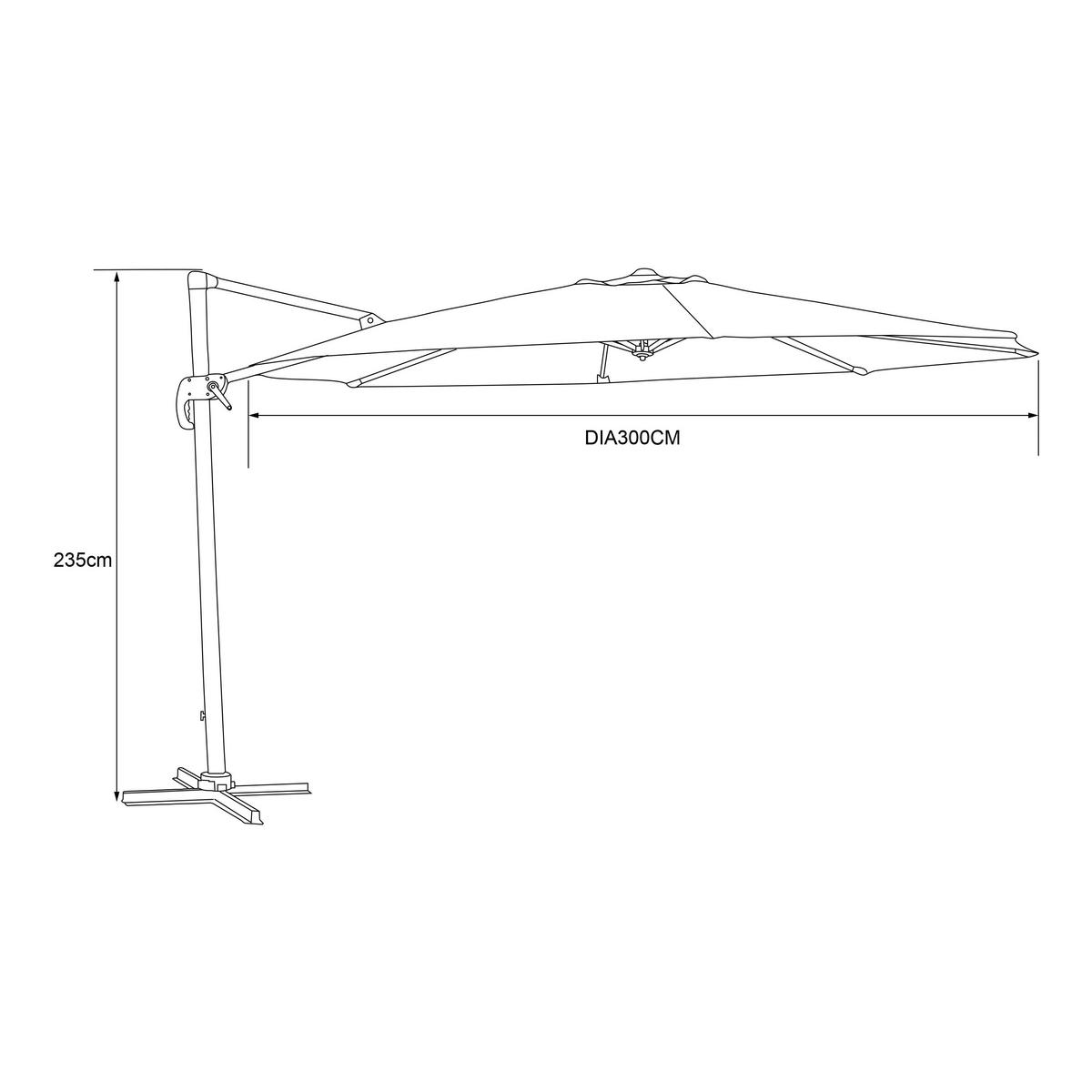 AXI Outdoor Living Ampelschirm Marisol grau Metall B/H/L: ca. 300x235x300 cm Marisol - anthrazit/grau (300,00/300,00/235,00cm) - AXI Outdoor Living