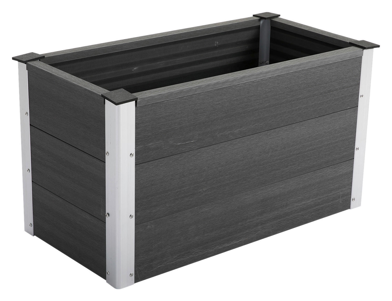 Outsunny Blumenkübel grau Kunststoff B/H/L: ca. 50x50x100 cm Blumenkübel 845-227V01 - grau (100,00/50,00/50,00cm) - Outsunny