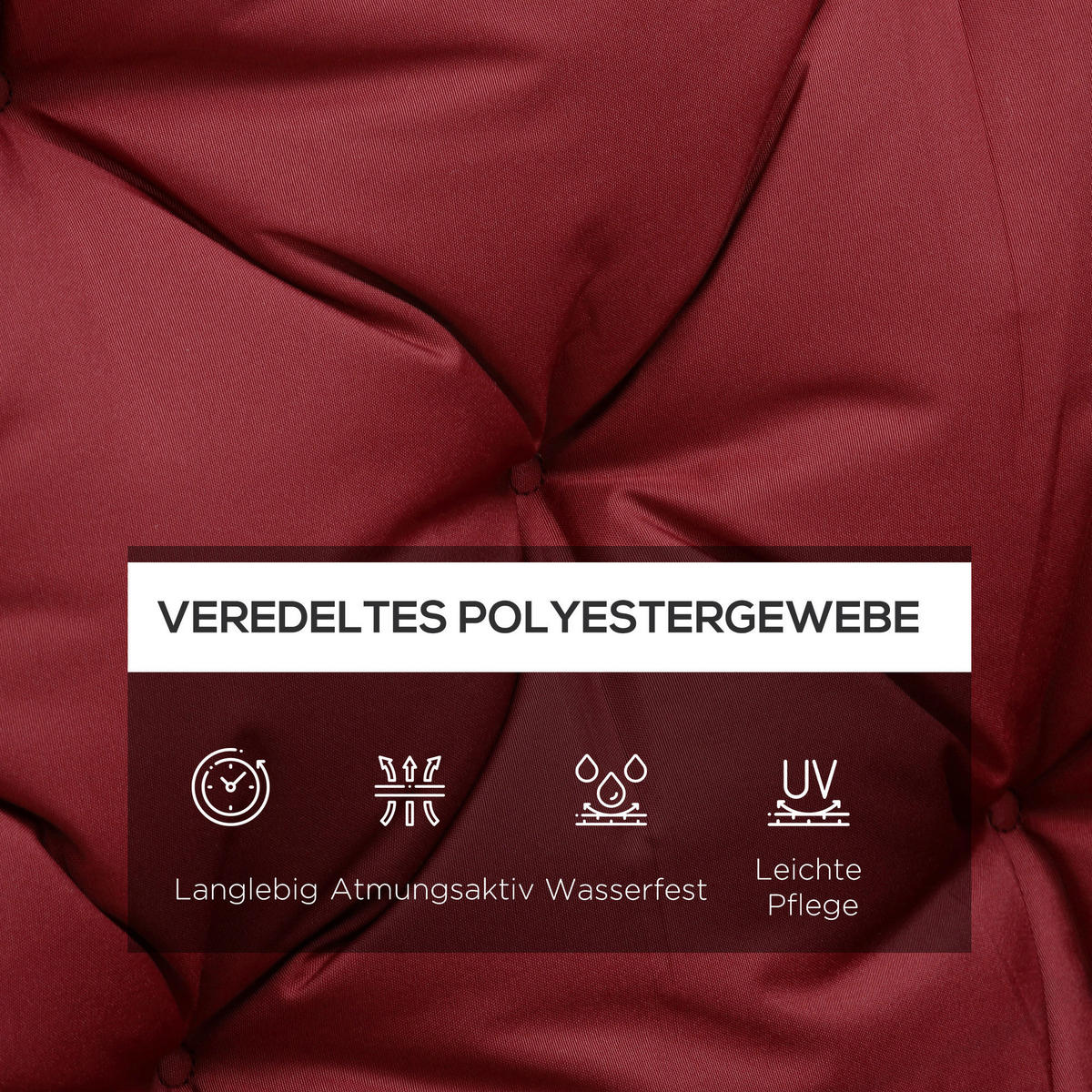 Outsunny Bankauflage rot Polyester B/H/L: ca. 150x8x98 cm Bankauflage - rot (98,00/150,00/8,00cm) - Outsunny