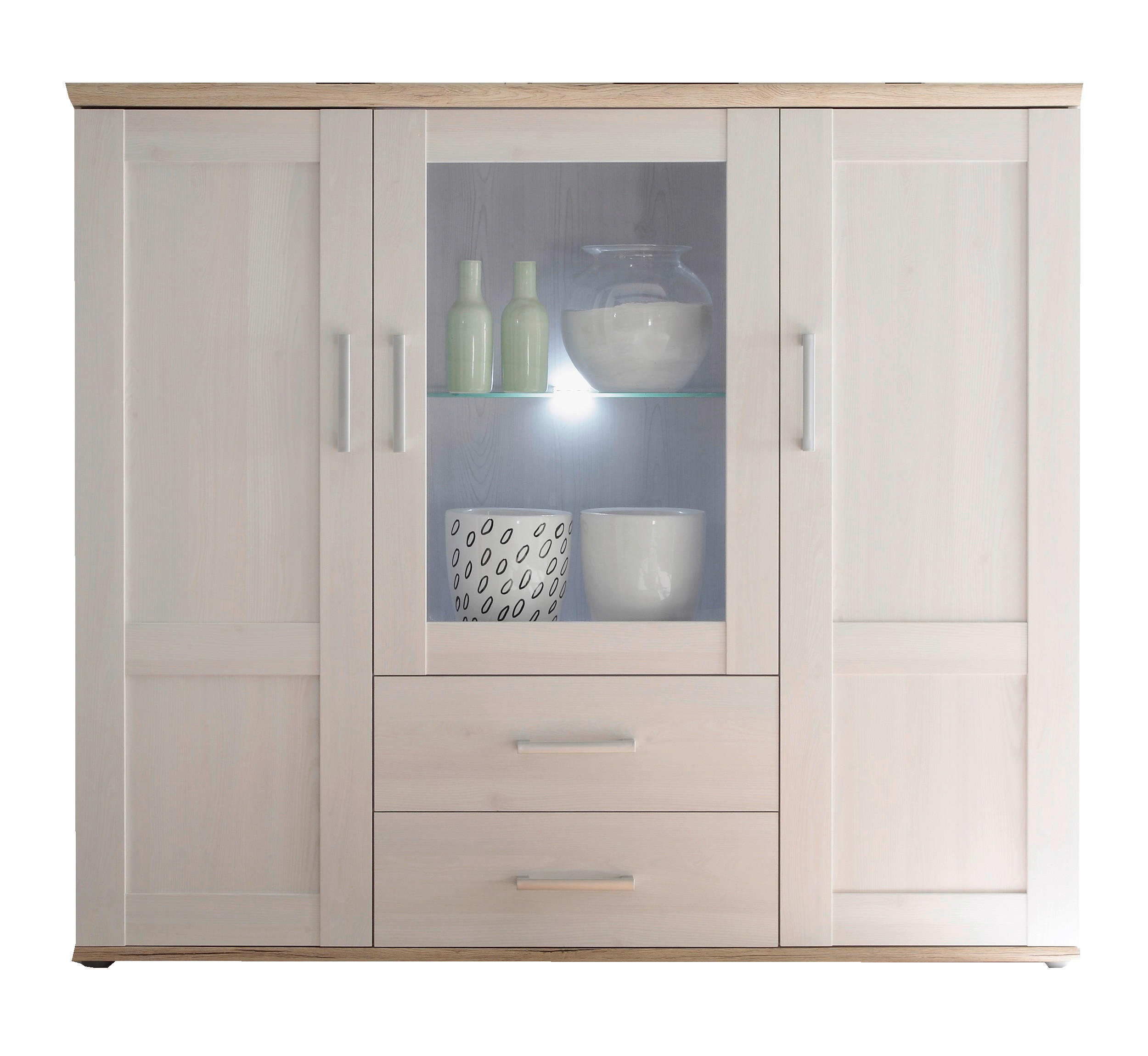 Highboard Romance Sibiu Lärche Nachbildung San-Remo Nachbildung B/H/T: ca. 156x137x46 cm Romance - (156,00/137,00/46,00cm)
