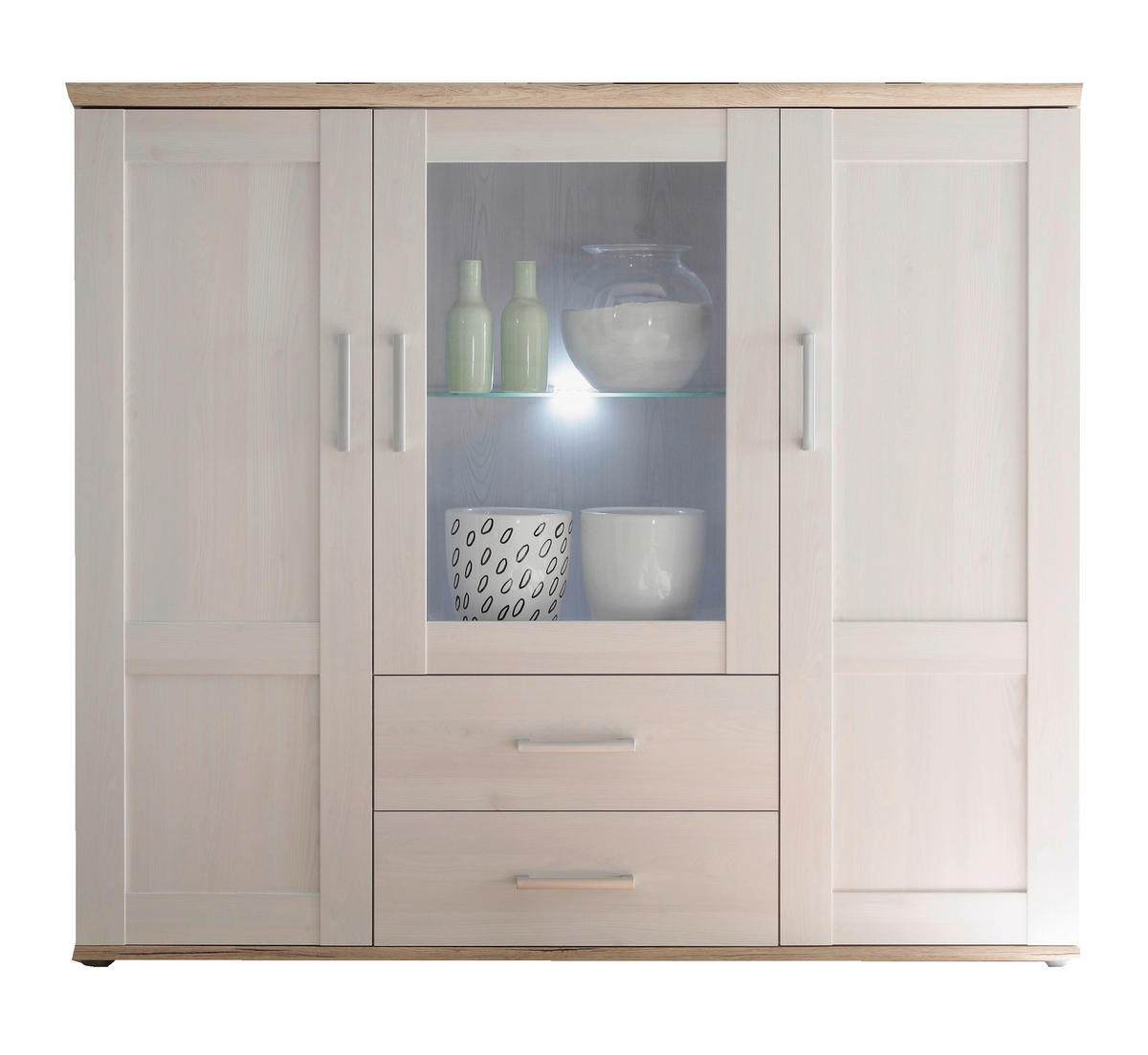 Highboard Romance Sibiu Lärche Nachbildung San-Remo Nachbildung B/H/T: ca. 156x137x46 cm Romance - (156,00/137,00/46,00cm)