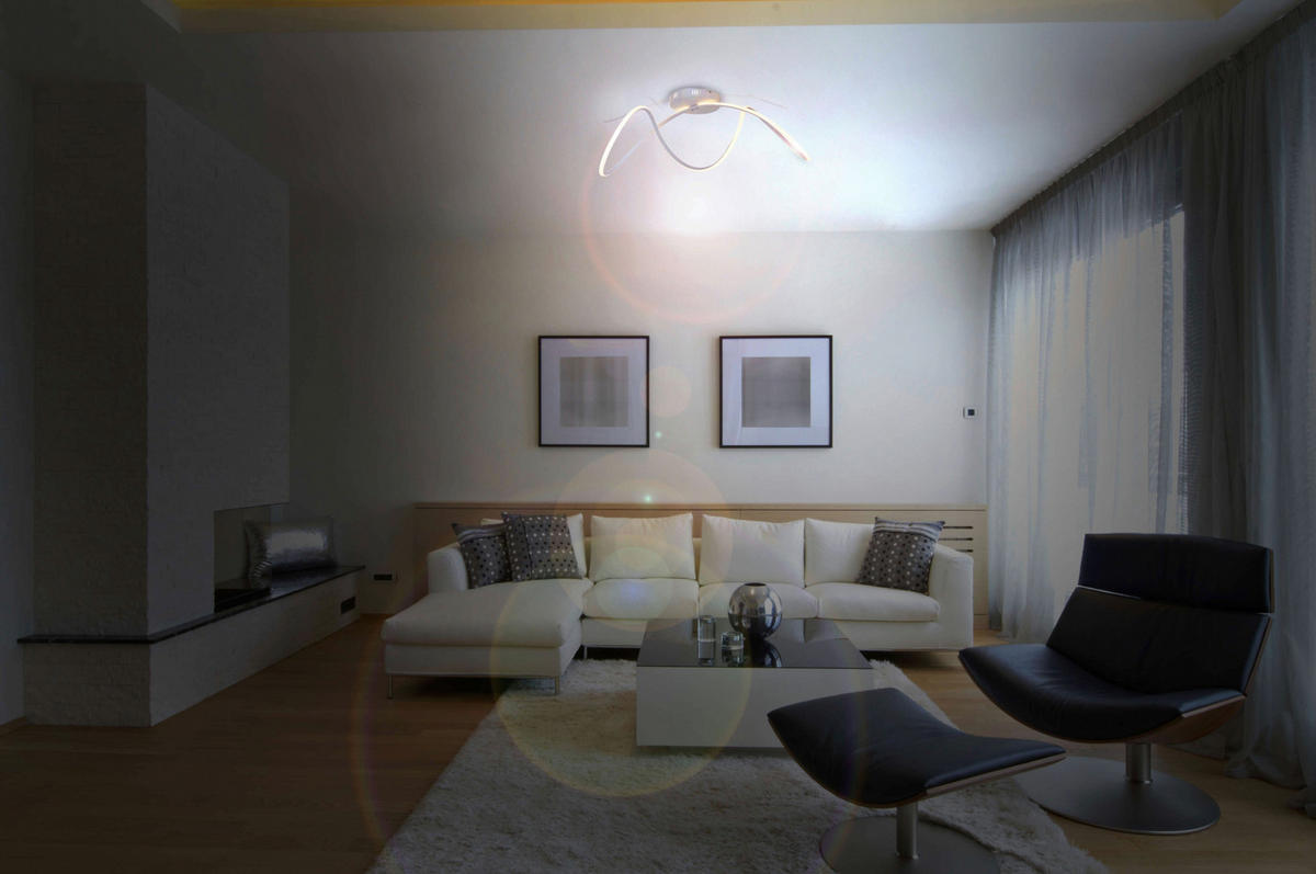Näve Leuchten LED-Deckenleuchte weiß Kunststoff Metall B/H/T: ca. 67x30x28 cm ODRIVE - weiß (67,00/30,00/28,00cm) - Näve Leuchten