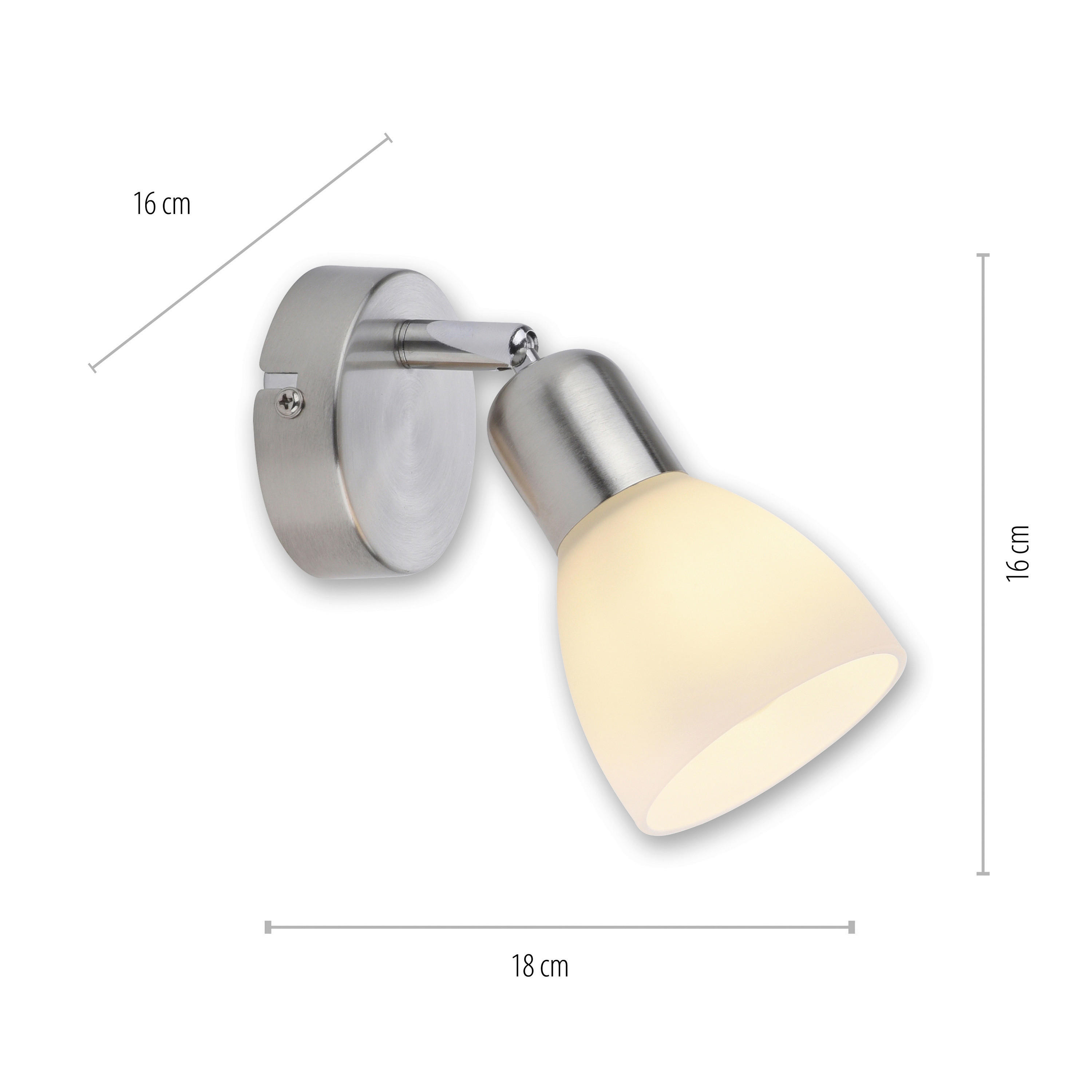 Just Light Spot PN11951-55  Karo Stahl Aluminium B/H/L: ca. 16x18x16 cm E14 1 Brennstellen Karo - Stahl (16,00/16,00/18,00cm) - Just Light