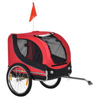 PawHut Fahrradanhänger rot rot B/H/L: ca. 73x90x130 cm Fahrradanhänger - rot/schwarz (130,00/73,00/90,00cm) - PawHut