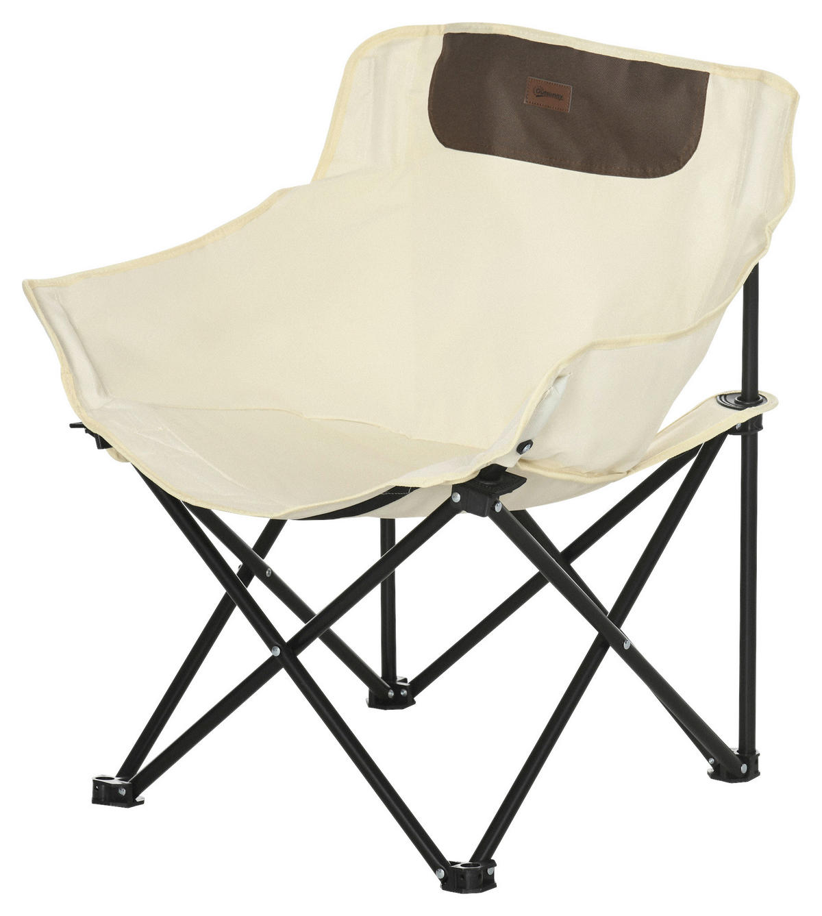 Outsunny Campingstuhl weiß Stoff B/H/L: ca. 54x66x61 cm Campingstuhl - weiß (61,00/54,00/66,00cm) - Outsunny
