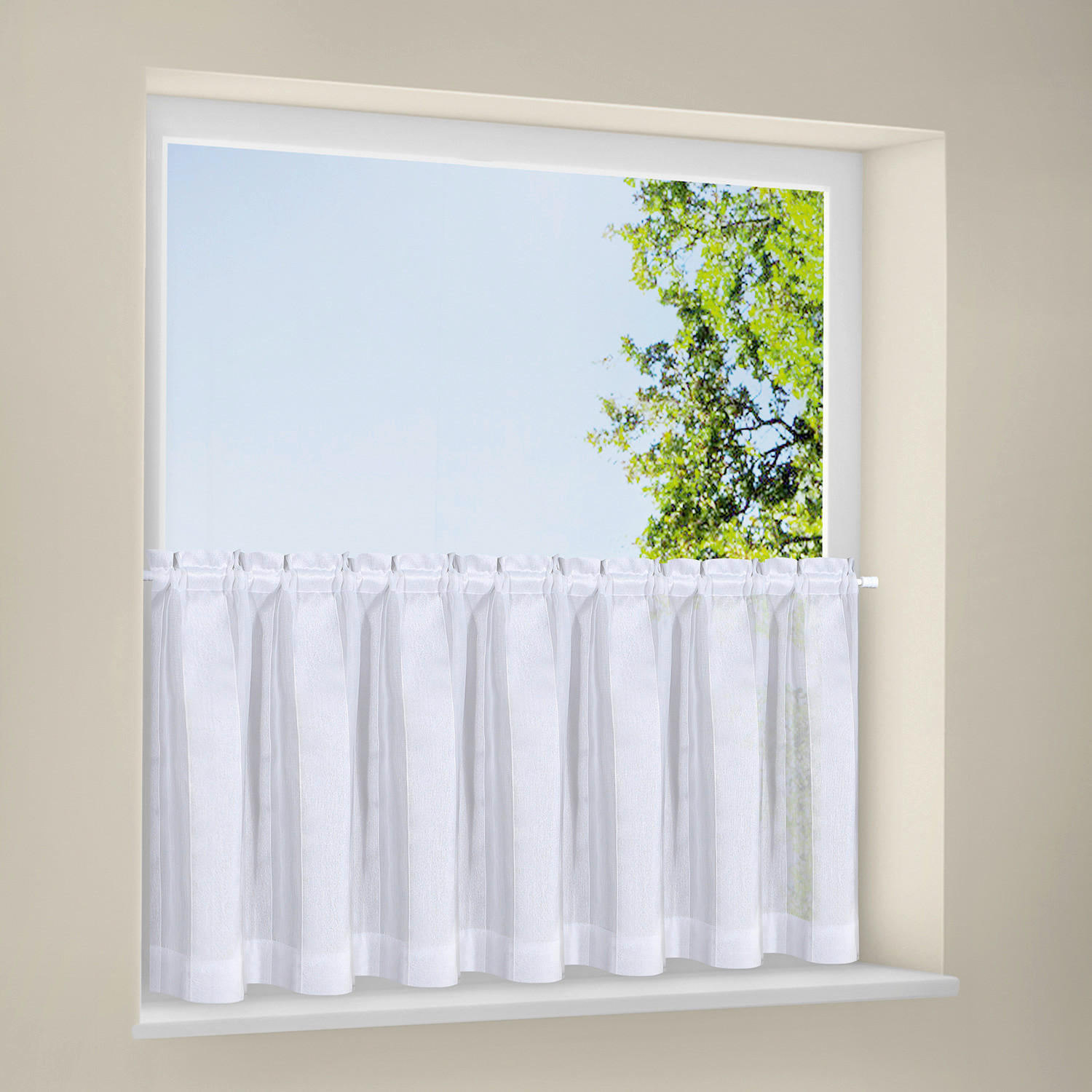 POCOline Scheibengardine weiß B/L: ca. 140x50 cm Scheibengardine - weiß (140,00/50,00cm) - POCOline