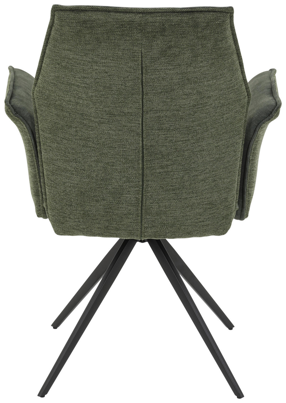 Armlehnstuhl 4er Set SUSANNE grün Vintage schwarz Webstoff Metall Microfaser B/H/T: ca. 65x92x64 cm 4er Set SUSANNE - schwarz/grün (65,00/92,00/64,00cm) - Hela