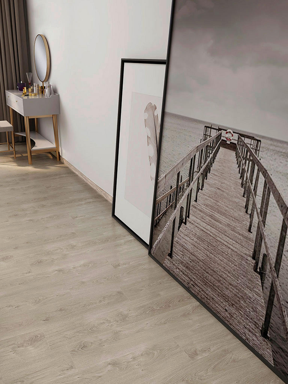 Check One Click-Vinylboden Steindamm ca. 2,196 m² im Paket  B/L: ca. 18x122 cm pro Paket Steindamm ca. 2,196 m² im Paket - (18,00/122,00cm) - Check One