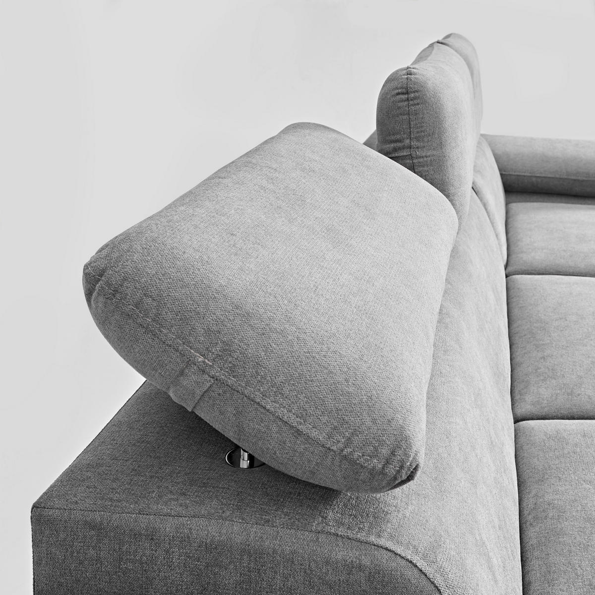 Ecksofa mit Bettfunktion und Bettkasten graubraun Como_2F-OT_Ecksofa - graubraun/Chrom