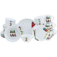 CreaTable Kombiservice Luna Socken weiß Porzellan 30 tlg. Luna Socken - weiß - CreaTable