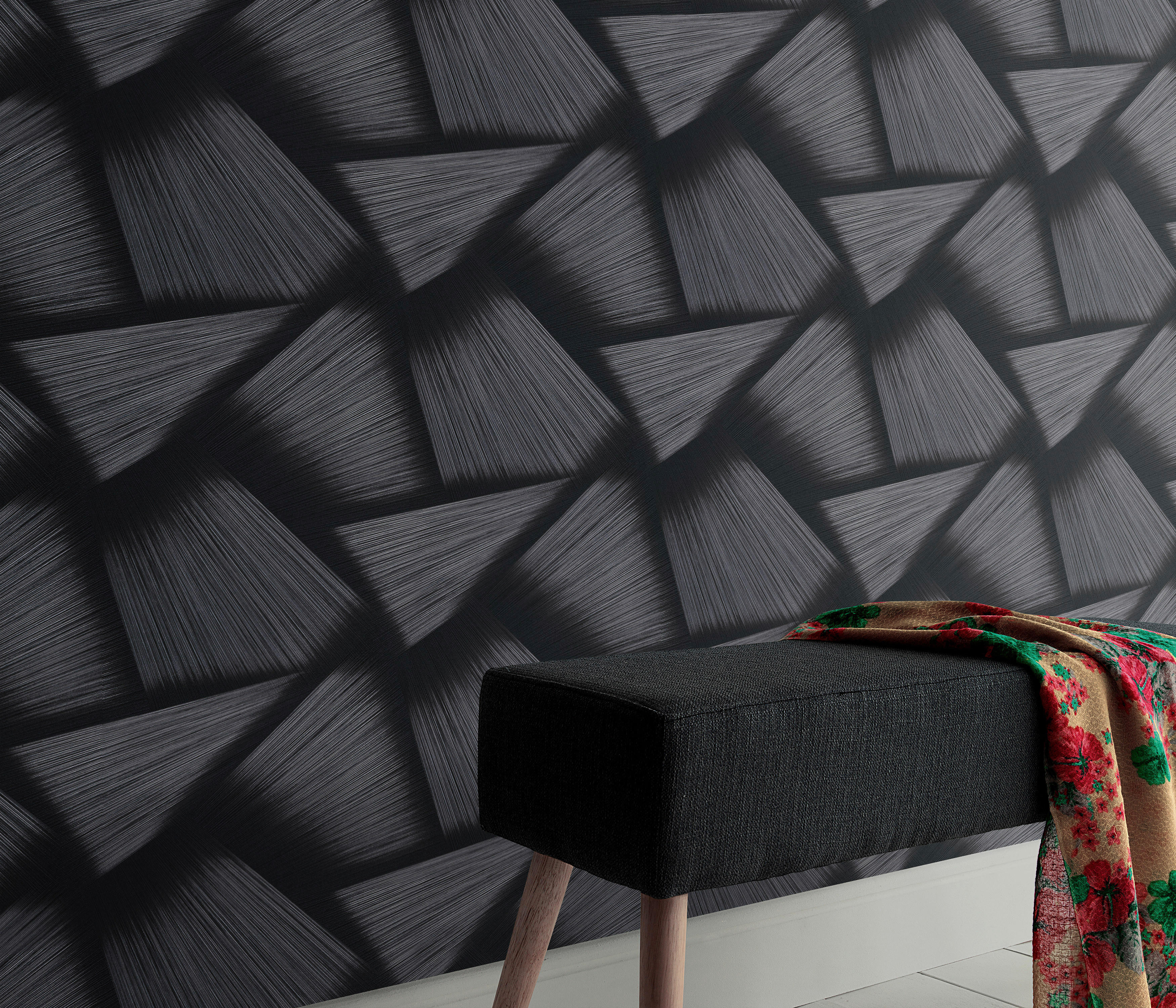 Erismann Vliestapete Schimmer schwarz silber B/L: ca. 53x1005 cm Vliestapete_10401-15 - schwarz/silber (53,00/1005,00cm) - Erismann