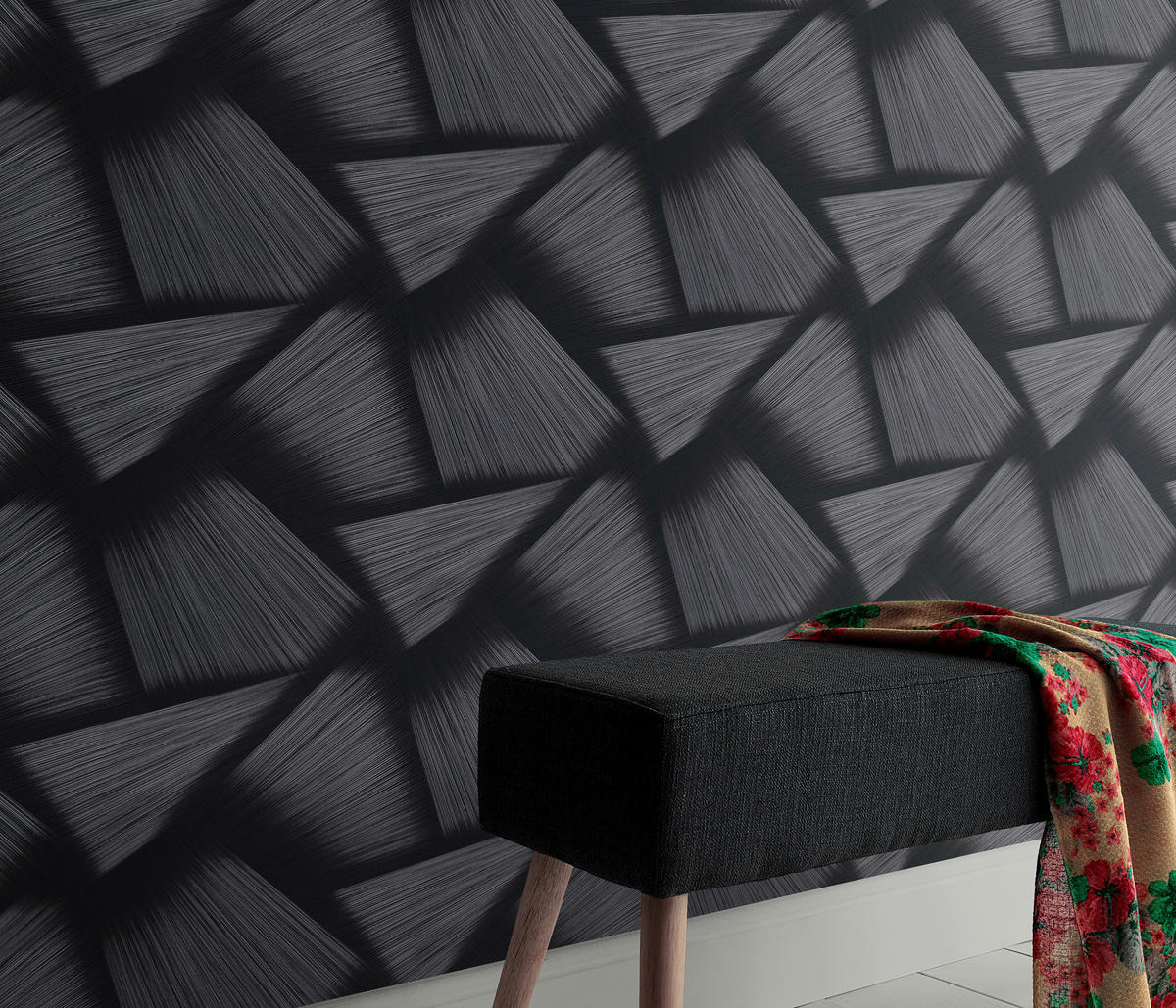 Erismann Vliestapete Schimmer schwarz silber B/L: ca. 53x1005 cm Vliestapete_10401-15 - schwarz/silber (53,00/1005,00cm) - Erismann