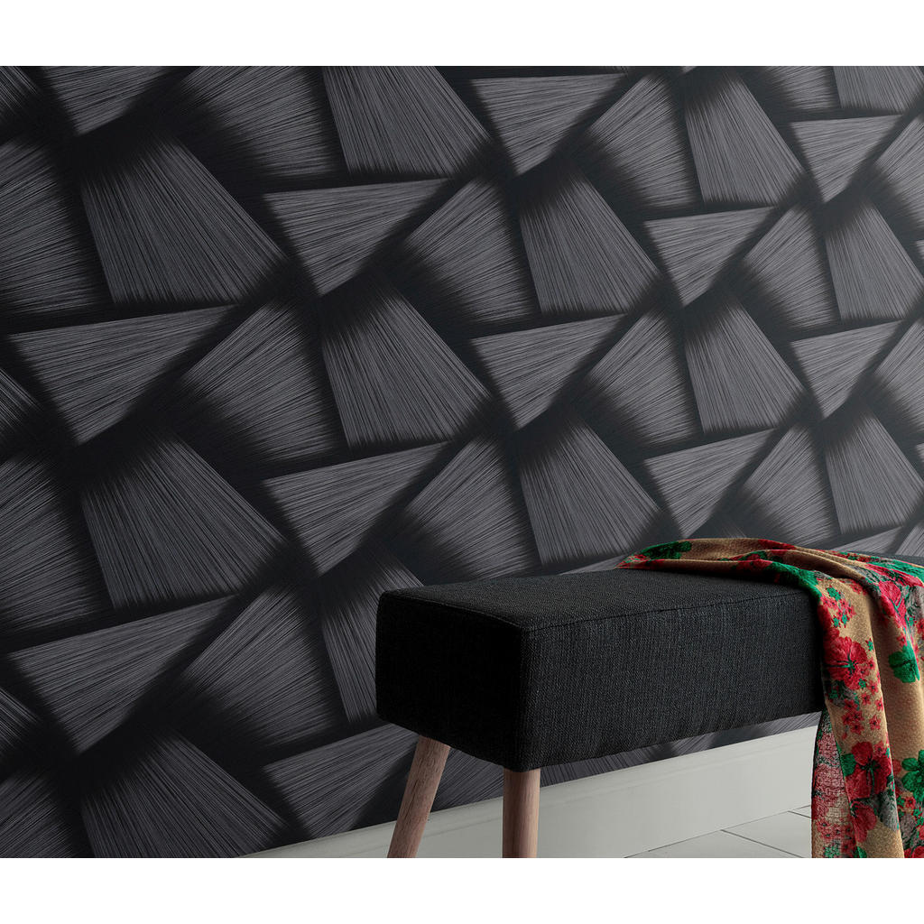 Thumbnail - Erismann Vliestapete Schimmer schwarz silber B/L: ca. 53x1005 cm