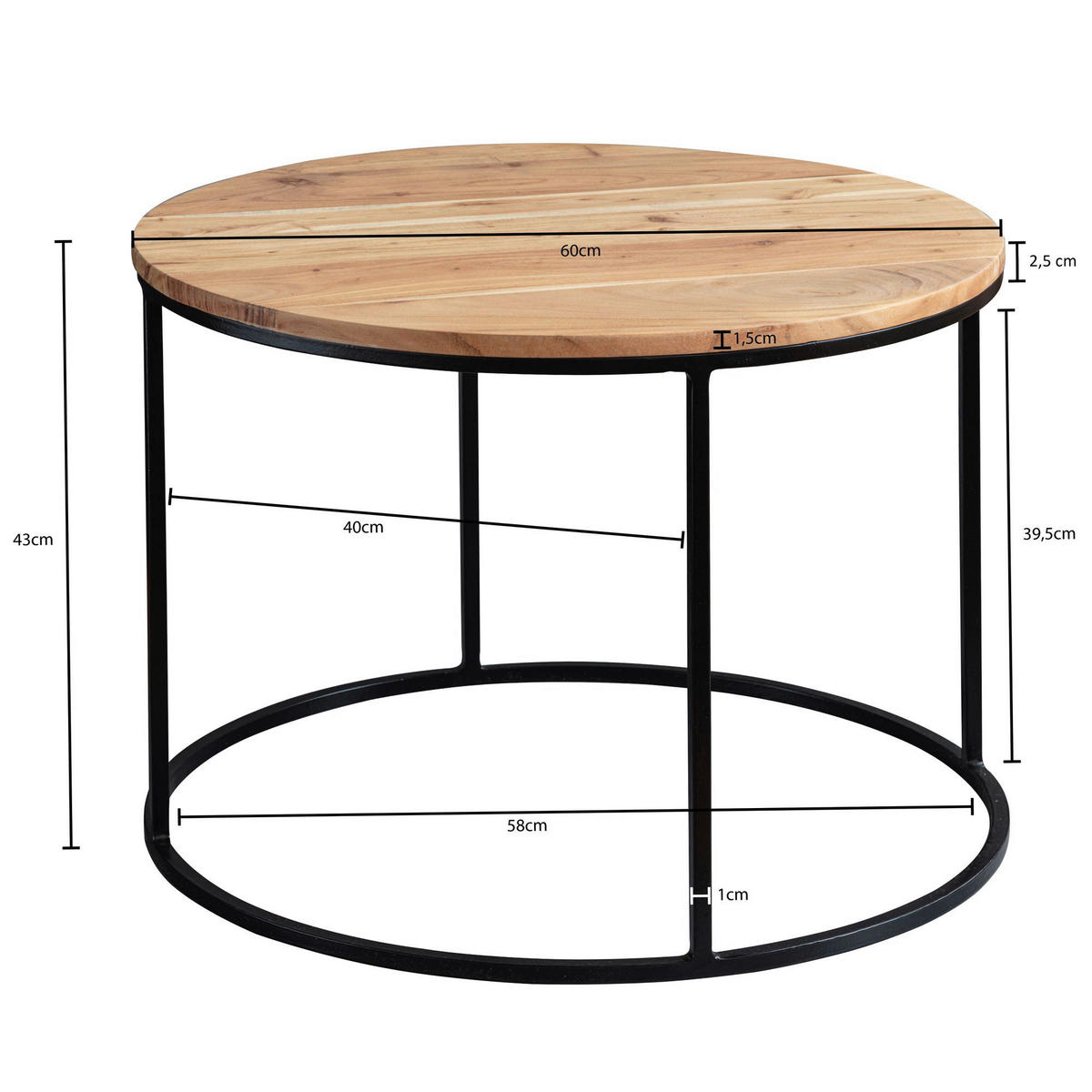 Couchtisch braun B/H/T: ca. 60x43x60 cm Couchtisch - braun (60,00/43,00/60,00cm) - Wohnling