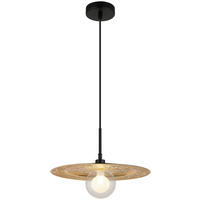GLOBO LED-Pendelleuchte schwarz gold Metall Kunststoff H/D: ca. 119x33 cm 1.0 Brennstellen RIGA - gold/schwarz (33,00/119,00cm) - GLOBO
