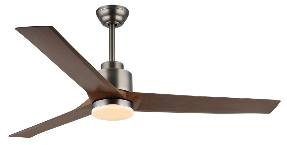 GLOBO LED-Deckenventilator dunkelbraun Opal grau Kunststoff Metall H/D: ca. 48x148 cm 1 Brennstellen MODESTO - dunkelbraun/Opal (148,00/48,00cm) - GLOBO