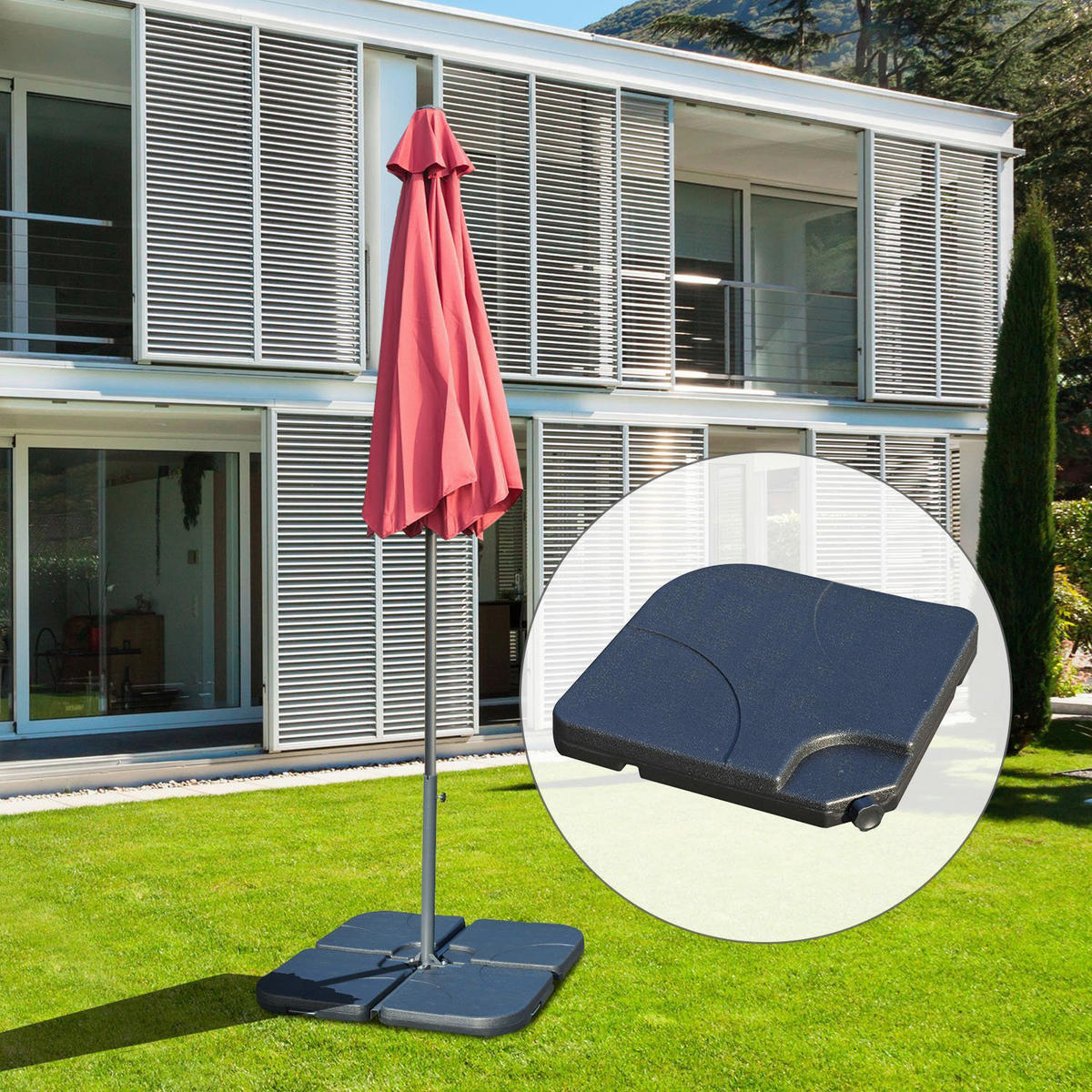 Outsunny Behälter schwarz Metall B/H/L: ca. 50x7,5x50 cm Behälter - schwarz (50,00/50,00/7,50cm) - Outsunny