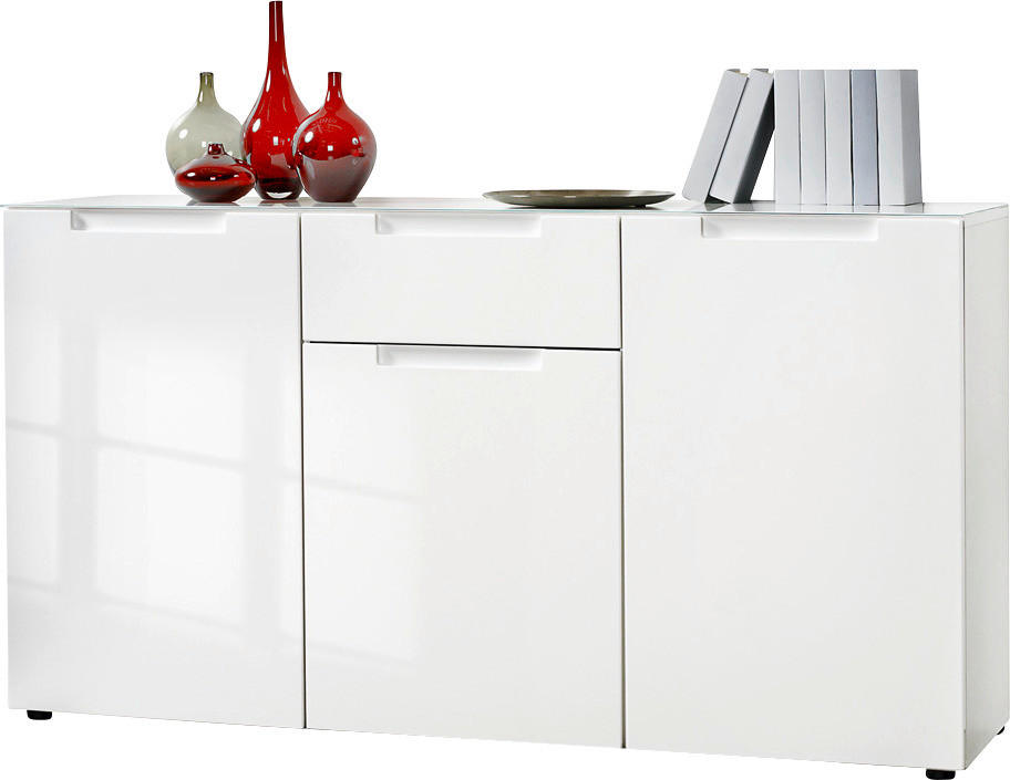 Kommode Mailand weiß Hochglanz B/H/T: ca. 146x79x40 cm Mailand - weiß (146,00/79,00/40,00cm)