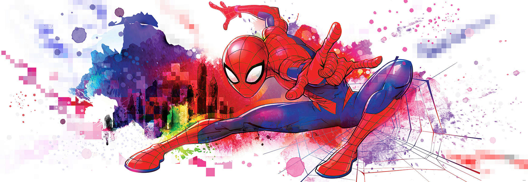 Komar Fototapete Spider-Man Graffiti Art 4-4123 multicolor B/H: ca. 368x127 cm Spider-Man Graffiti Art 4-4123 - multicolor (368,00/127,00cm) - Komar